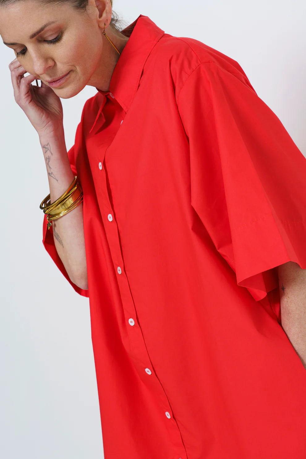 Carine Dress | Melon Red - Shop Adele Catherine 