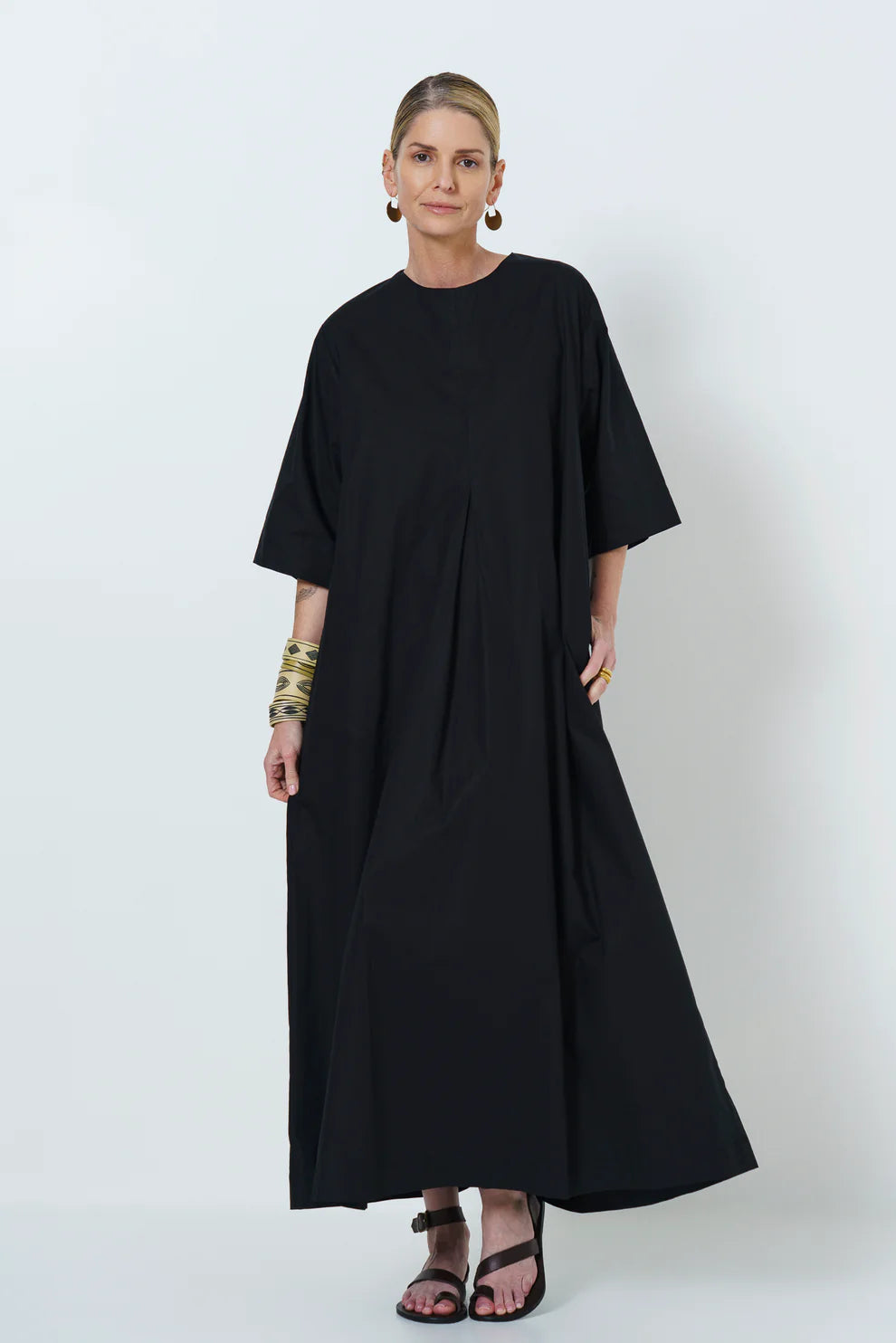 Rene Trapeze Dress | Black - Shop Adele Catherine 
