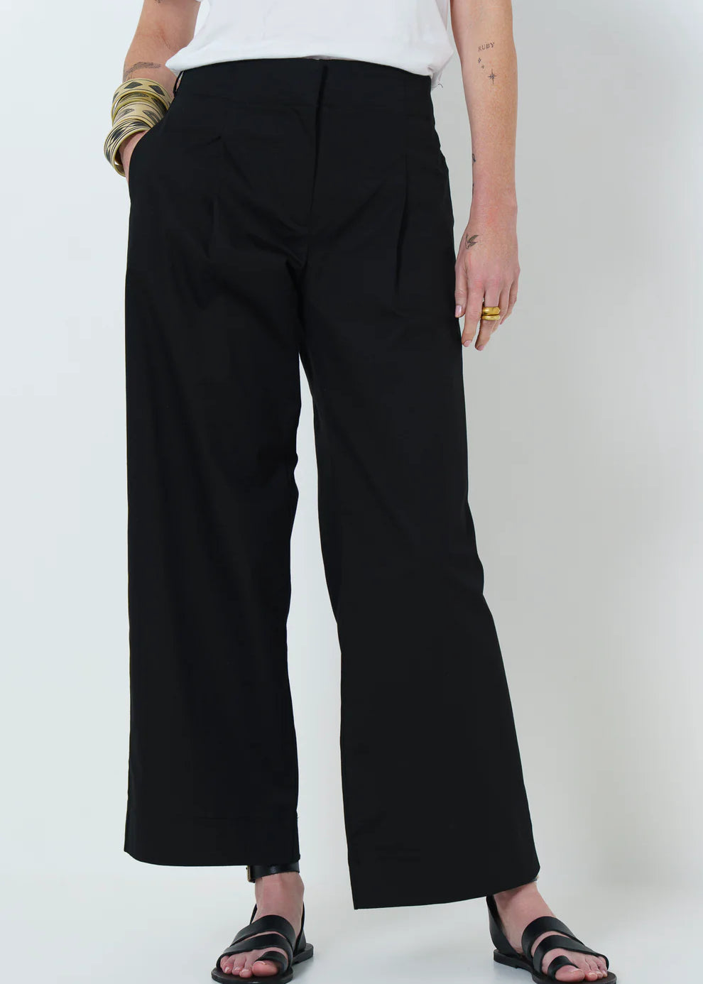 Firo Wide Leg Pants | Black - Shop Adele Catherine 