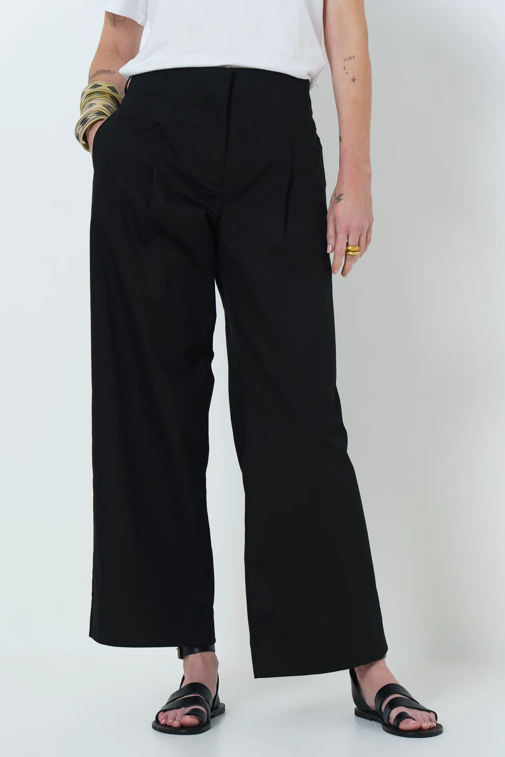 Firo Wide Leg Pants | Black - Shop Adele Catherine 