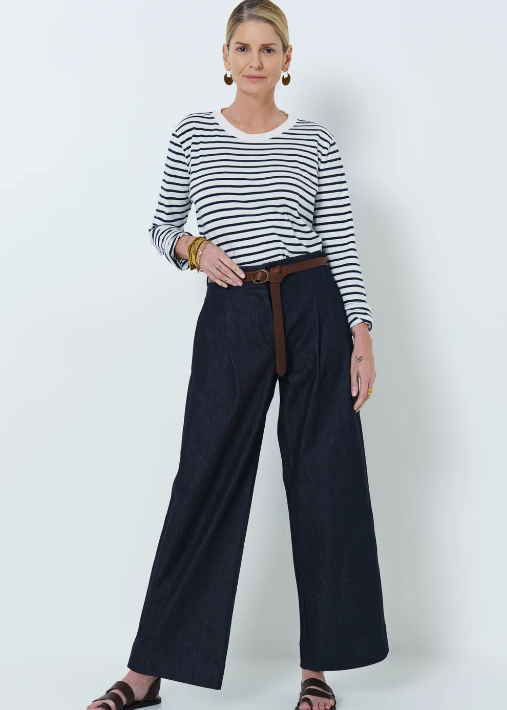 Firo Wide Leg Pants | Blue - Shop Adele Catherine 