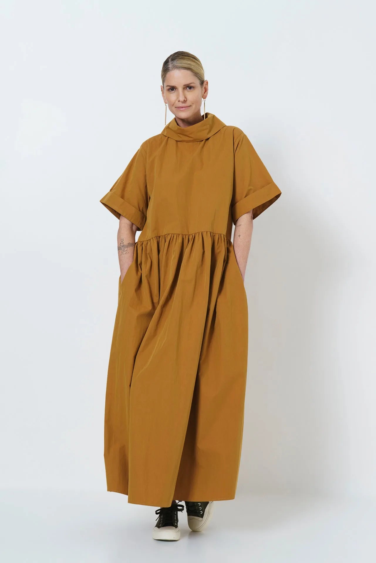Maud Dress | Mustard - Shop Adele Catherine 
