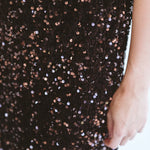 Chocolate sequins skirt by Trinity, stylish consignment piece with shimmering sequin details and a flattering fit.
