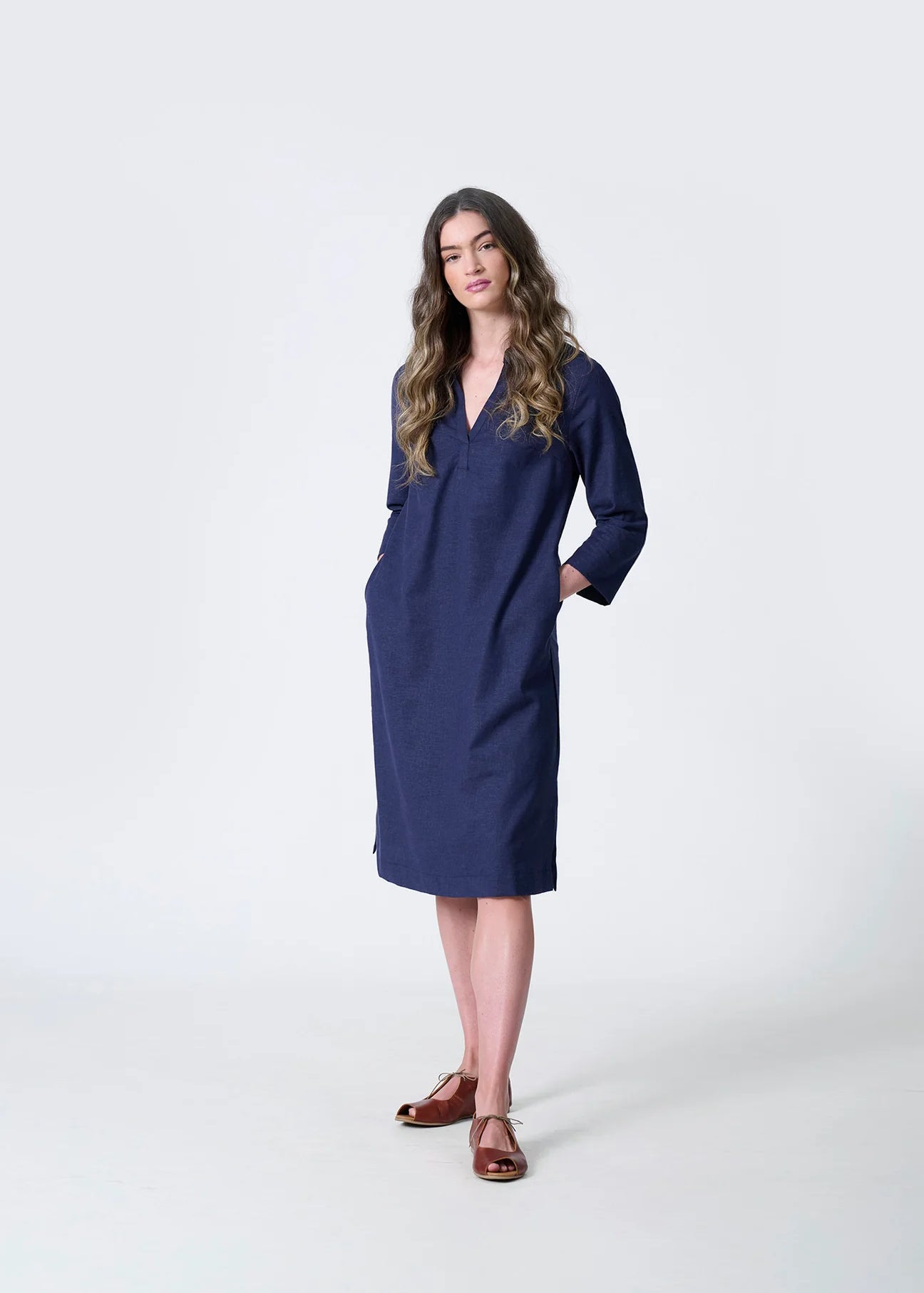Dale Dress | Navy - Shop Adele Catherine 