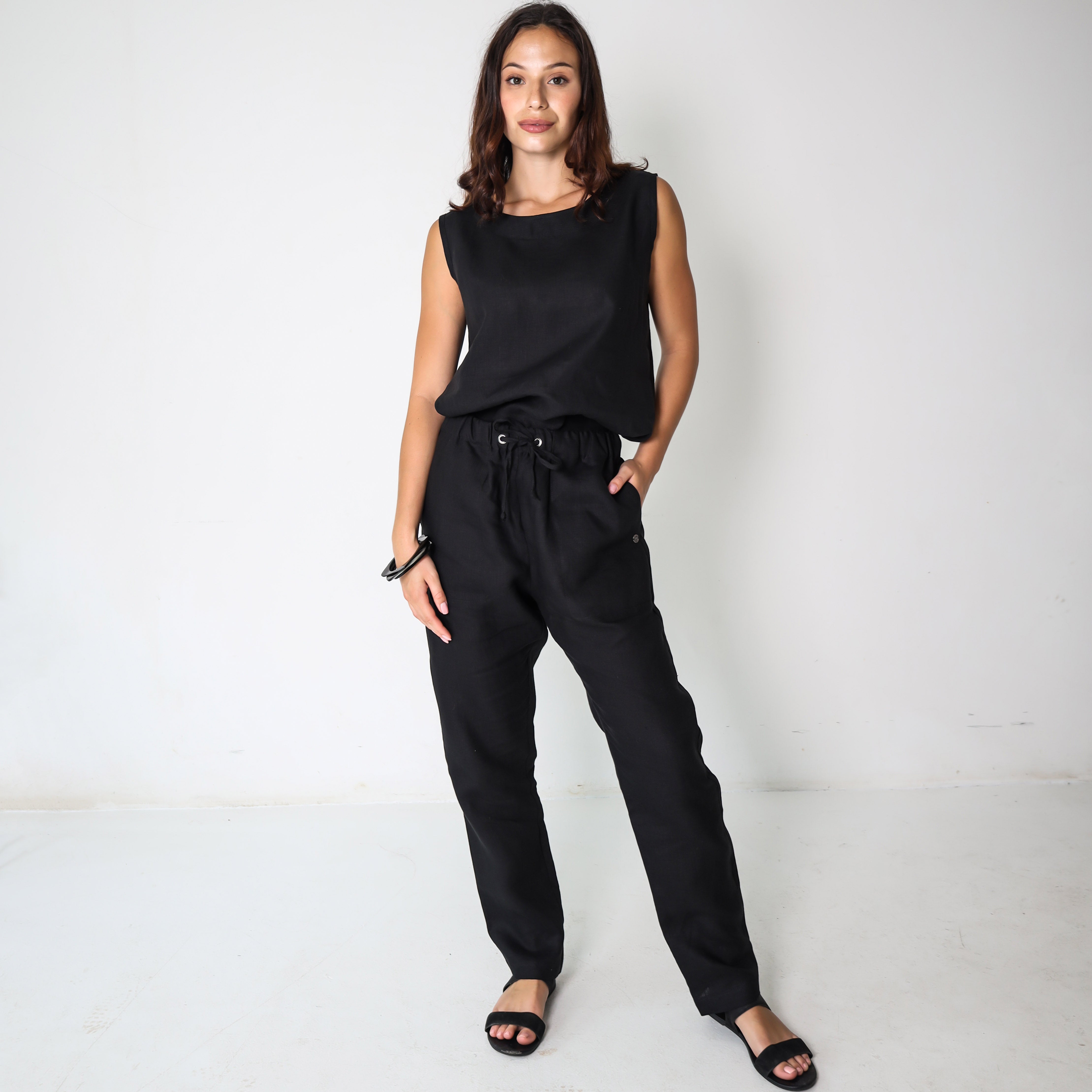 Zina Tank Top | Black - Shop Adele Catherine 