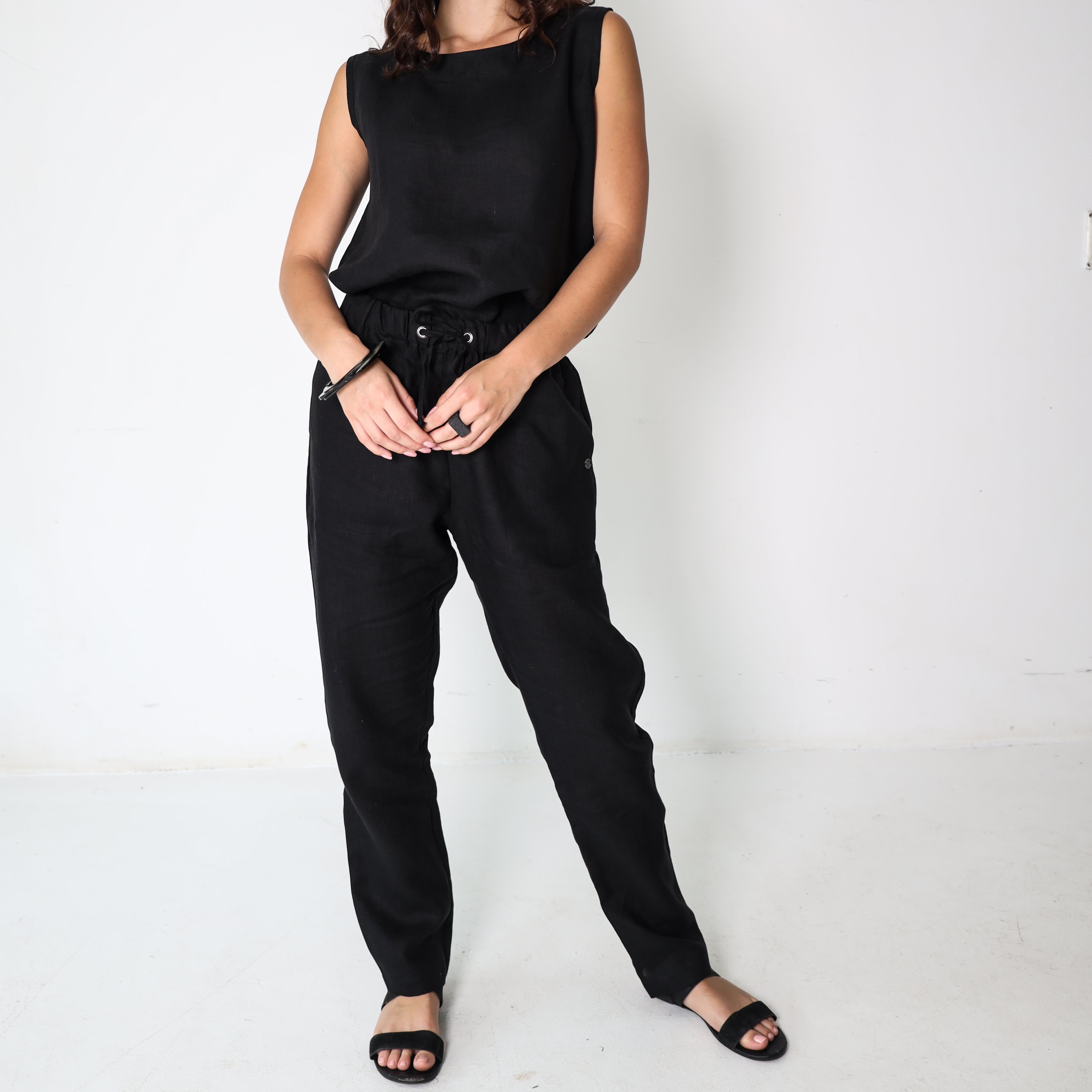 Zina Tank Top | Black - Shop Adele Catherine 