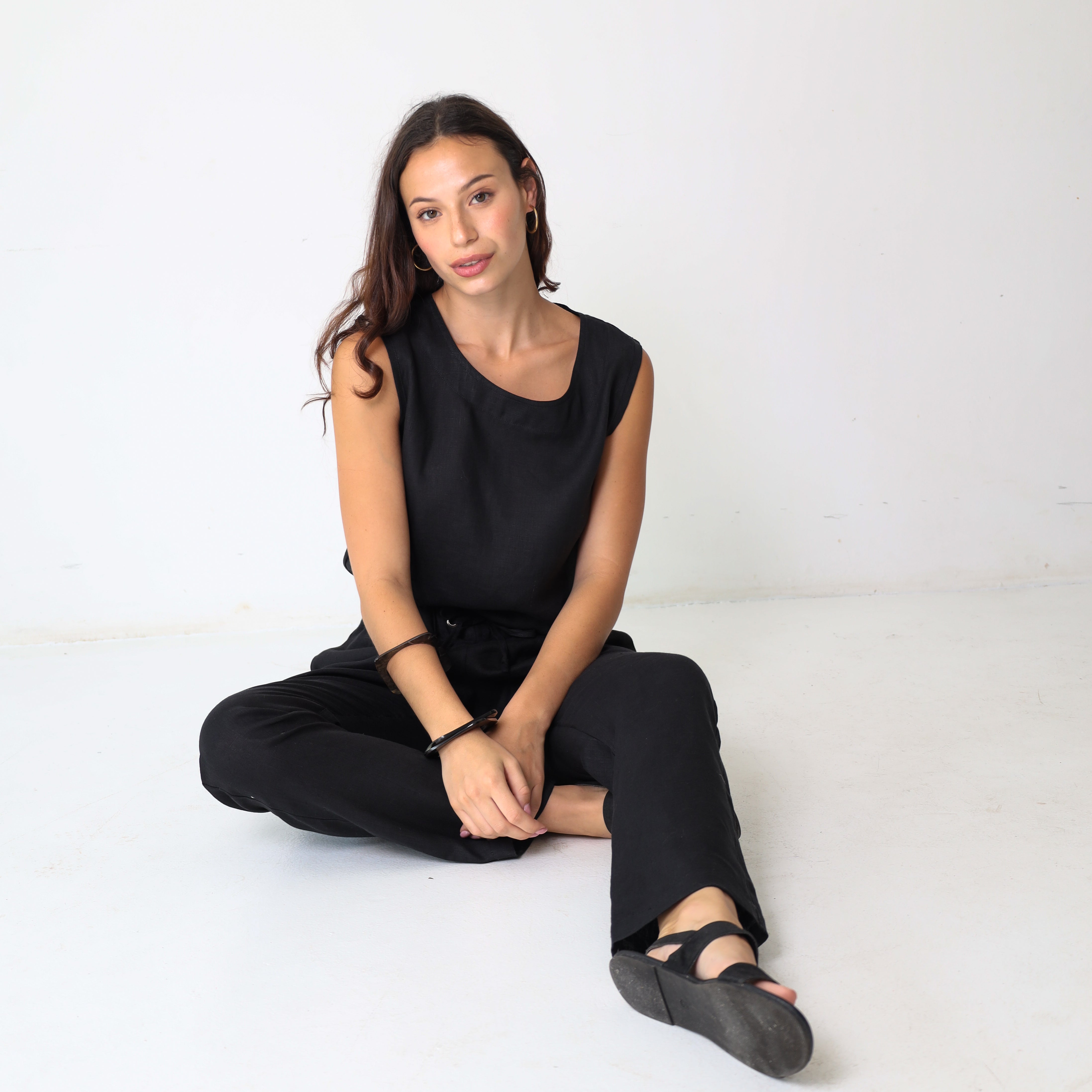 Zina Tank Top | Black - Shop Adele Catherine 
