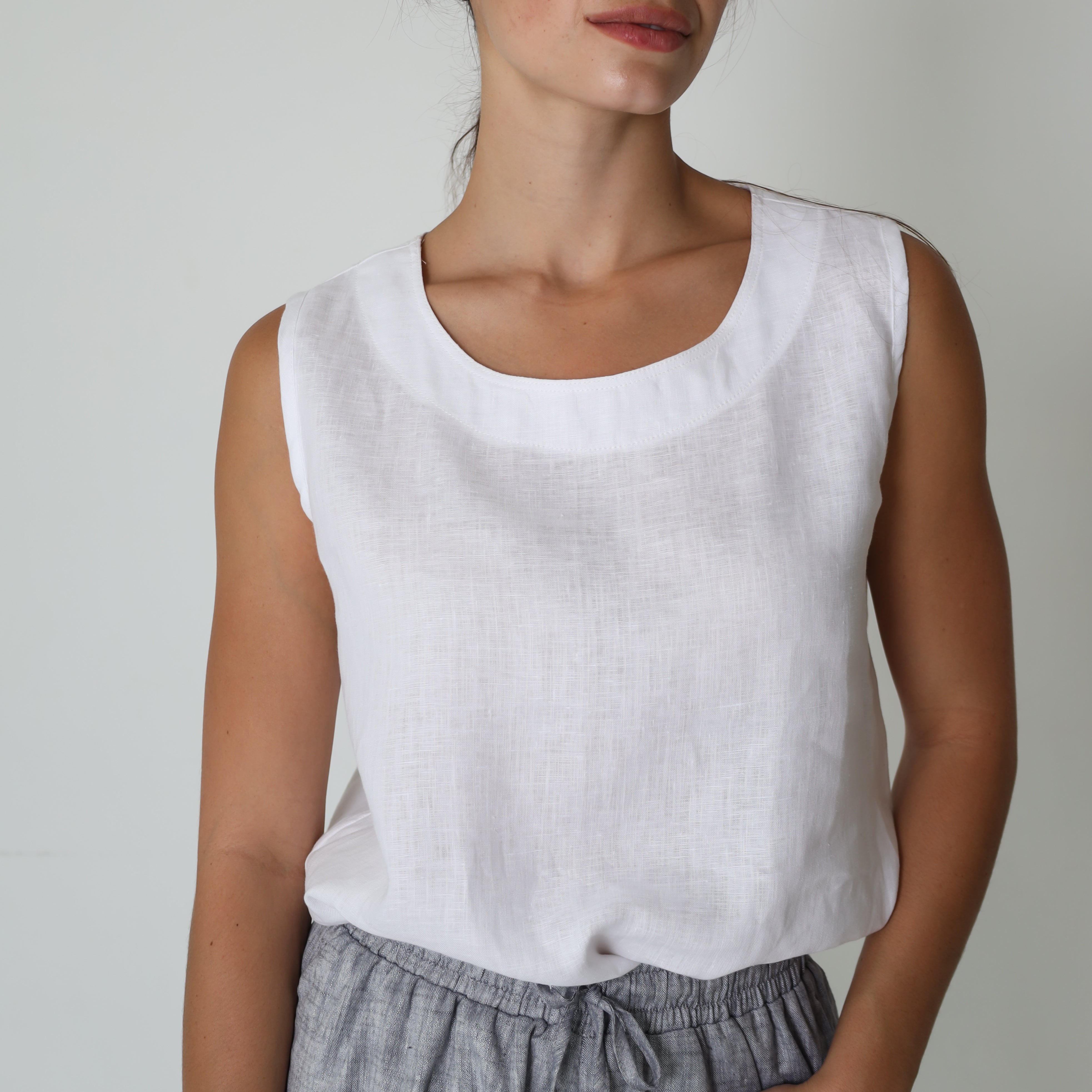 Zina Tank Top | White - Shop Adele Catherine 