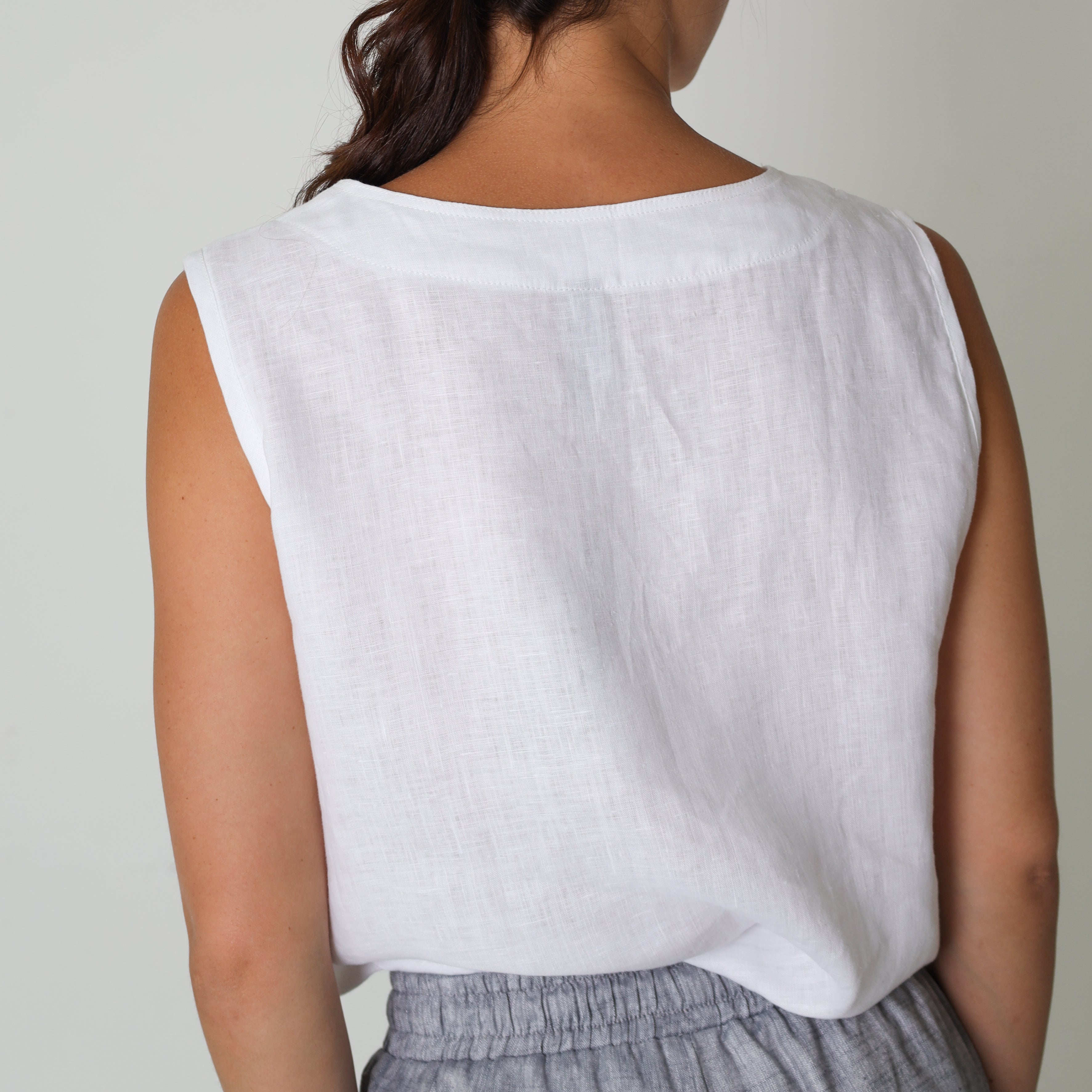Zina Tank Top | White - Shop Adele Catherine 