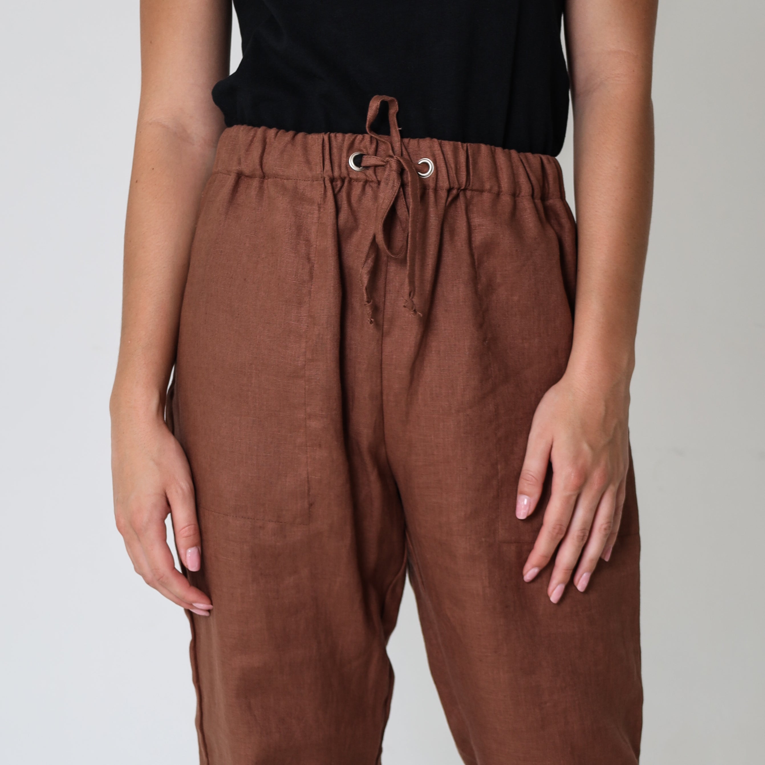 Keri Joggers | Mocha - Shop Adele Catherine 