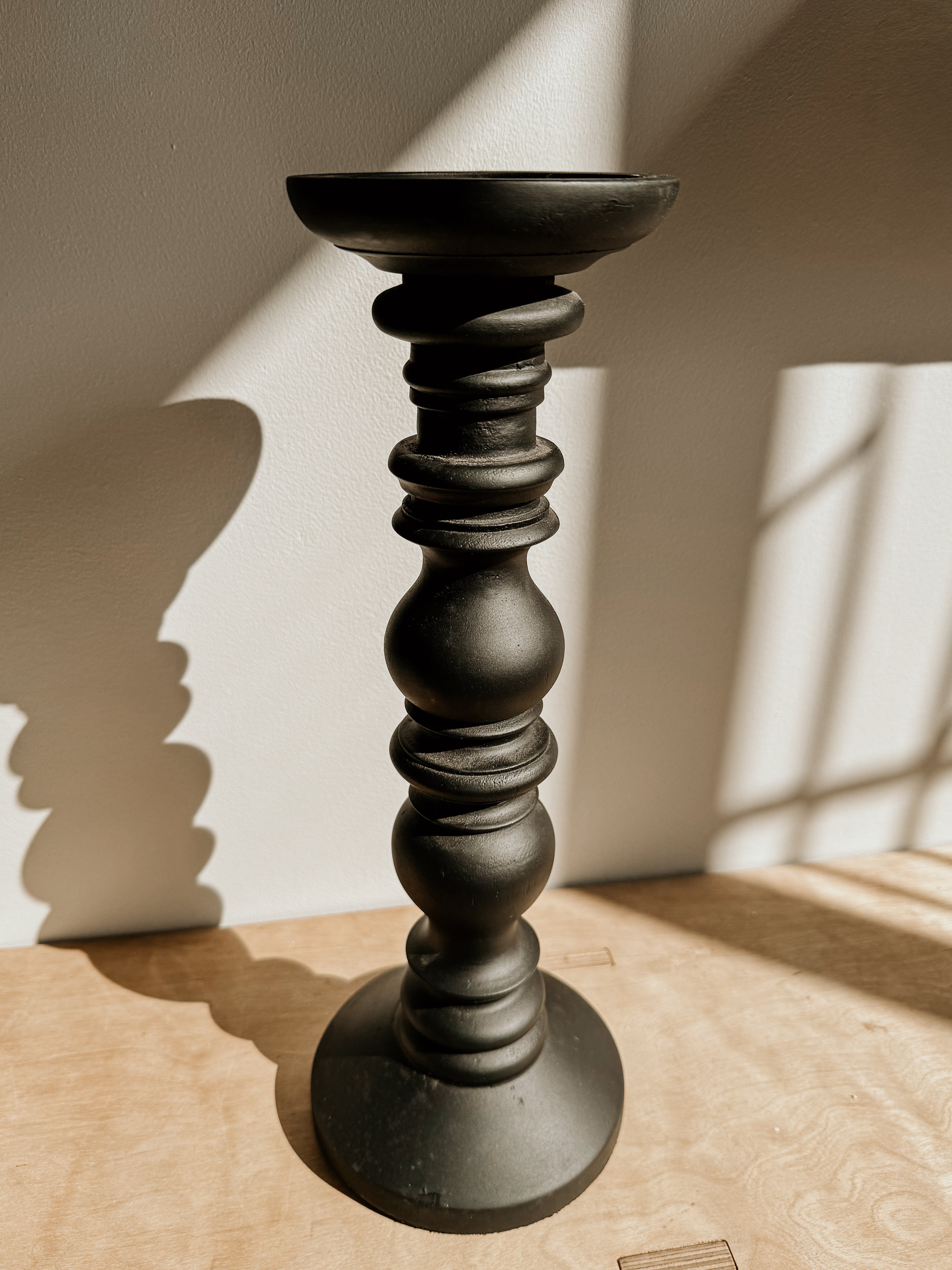 Mango Wood Candle Stick | Matte Black - Shop Adele Catherine 