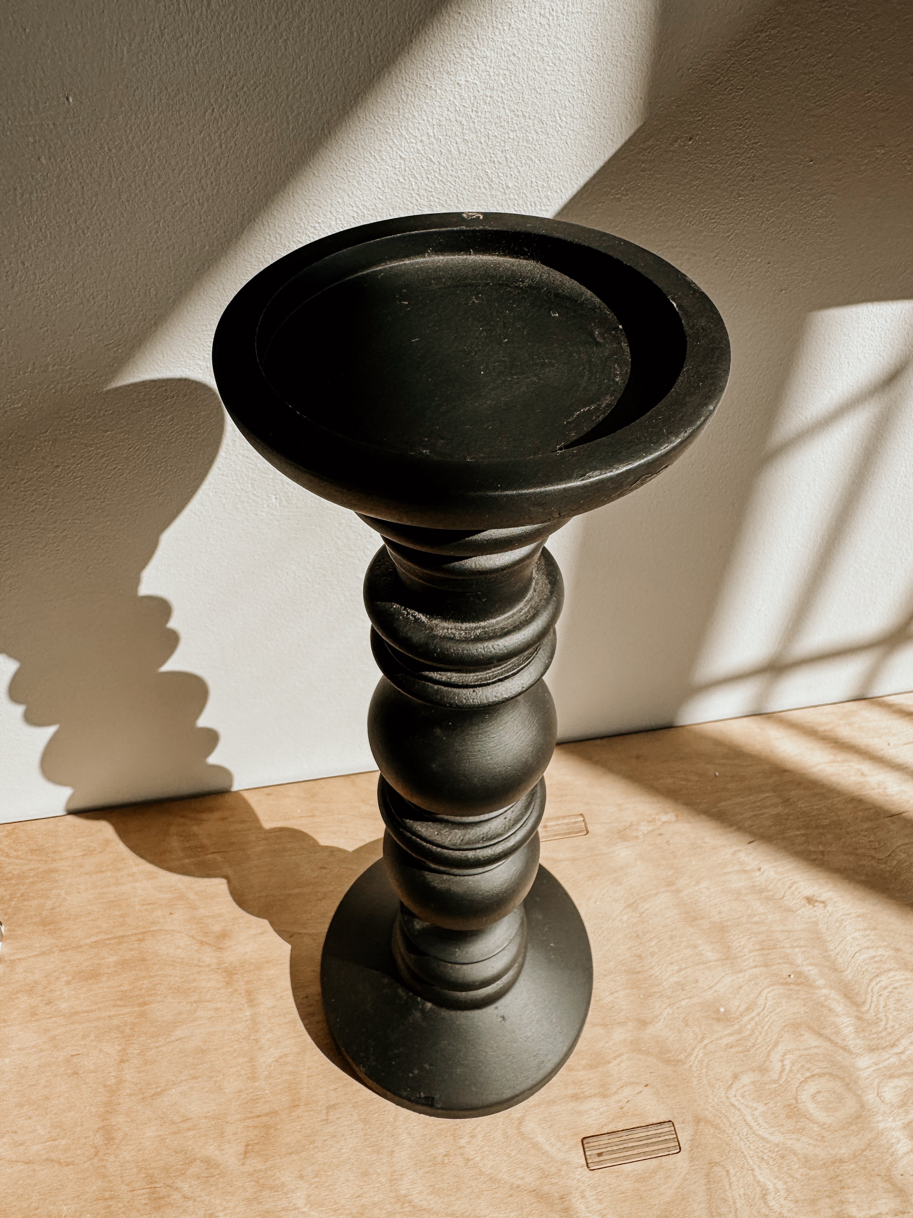 Mango Wood Candle Stick | Matte Black - Shop Adele Catherine 