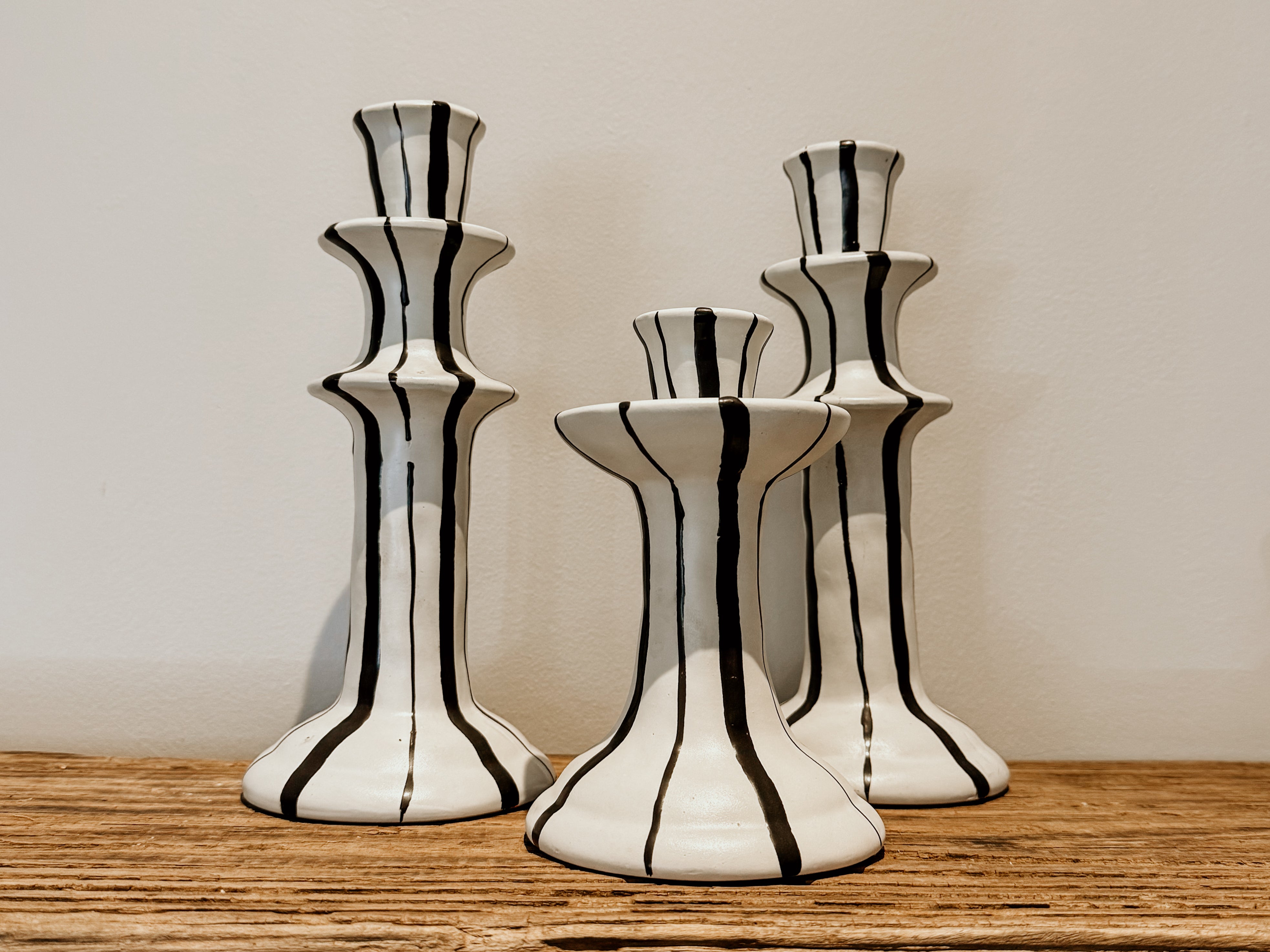Candle Holder Small | Black & White Glaze - Shop Adele Catherine 