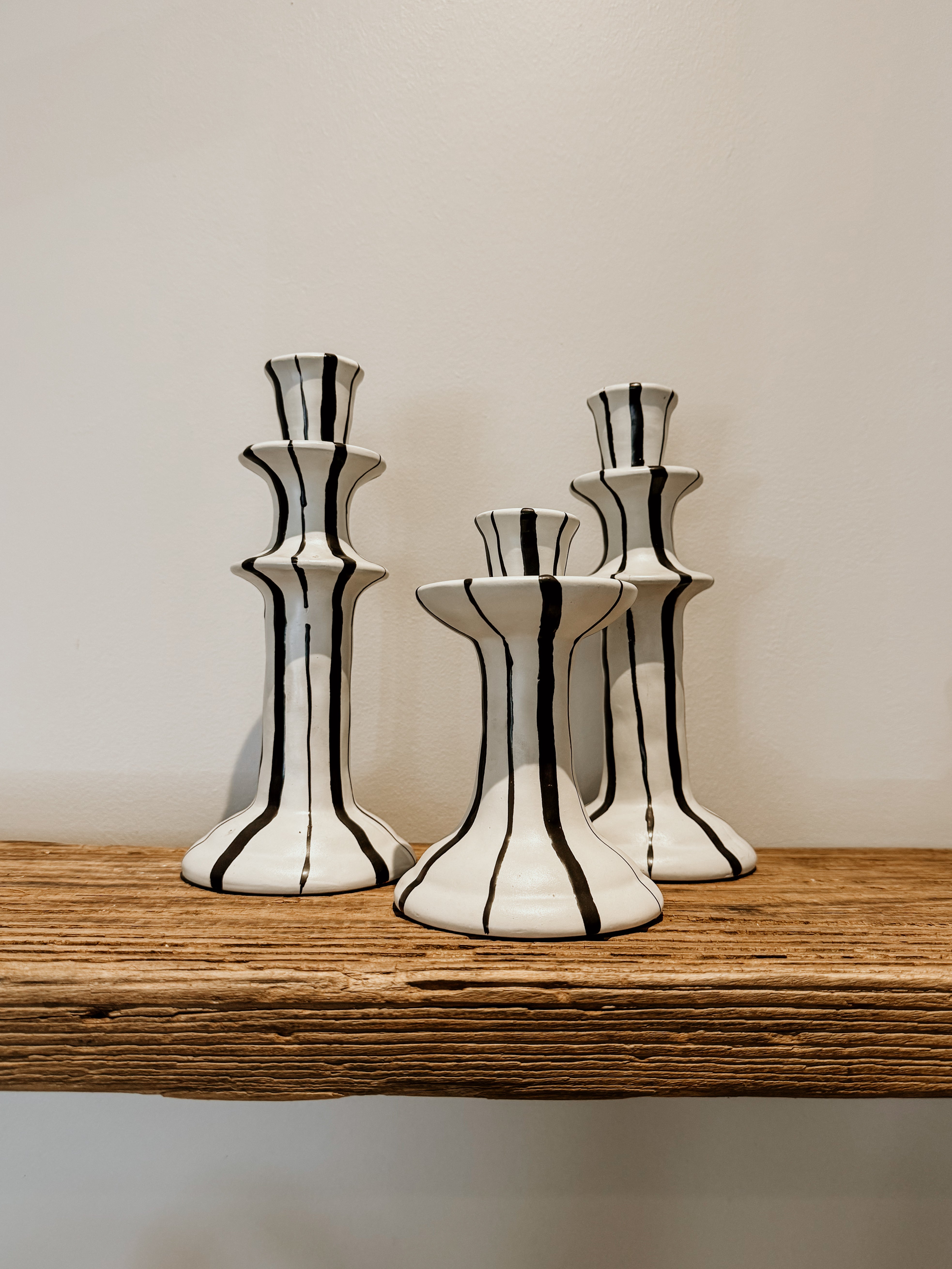 Candle Holder Small | Black & White Glaze - Shop Adele Catherine 