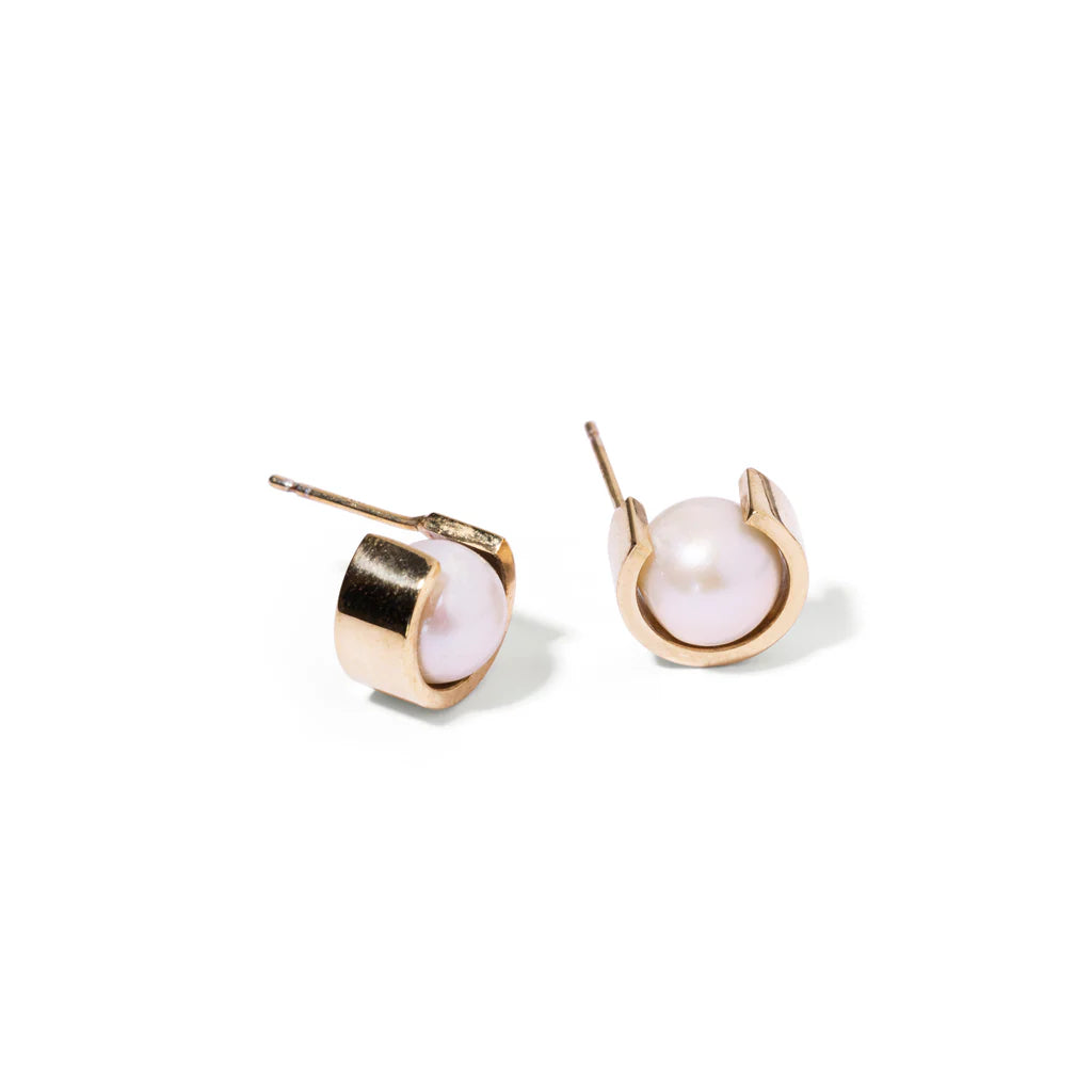 Full Moon Earring | Brass White - Shop Adele Catherine 