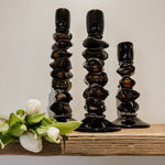 Stone Glass Candle Holder | Brown - Shop Adele Catherine 