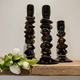 Stone Glass Candle Holder | Brown - Shop Adele Catherine 