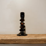 Stone Glass Candle Holder | Brown - Shop Adele Catherine 