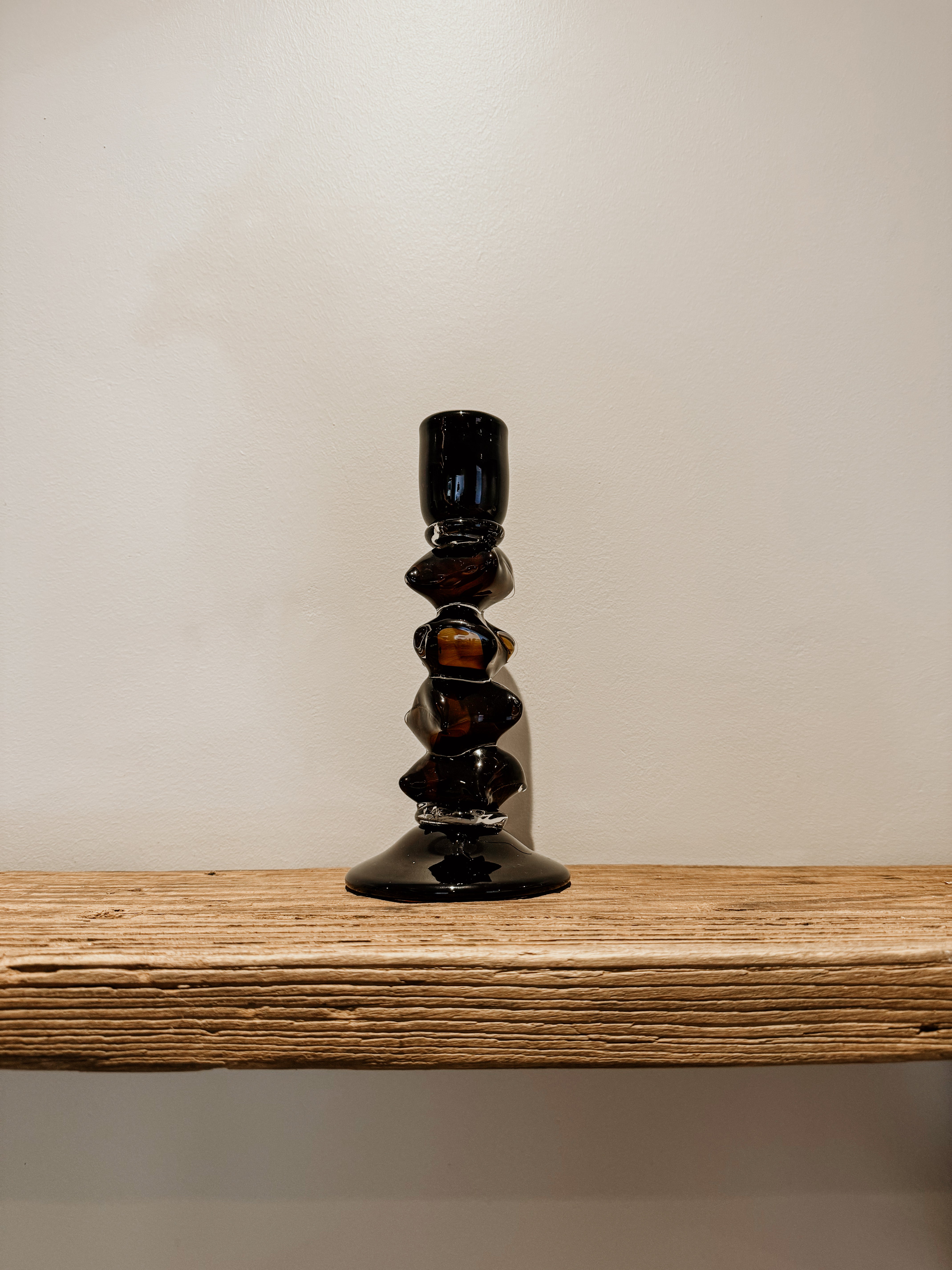 Stone Glass Candle Holder | Brown - Shop Adele Catherine 