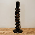 Stone Glass Candle Holder | Brown - Shop Adele Catherine 