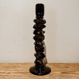 Stone Glass Candle Holder | Brown - Shop Adele Catherine 