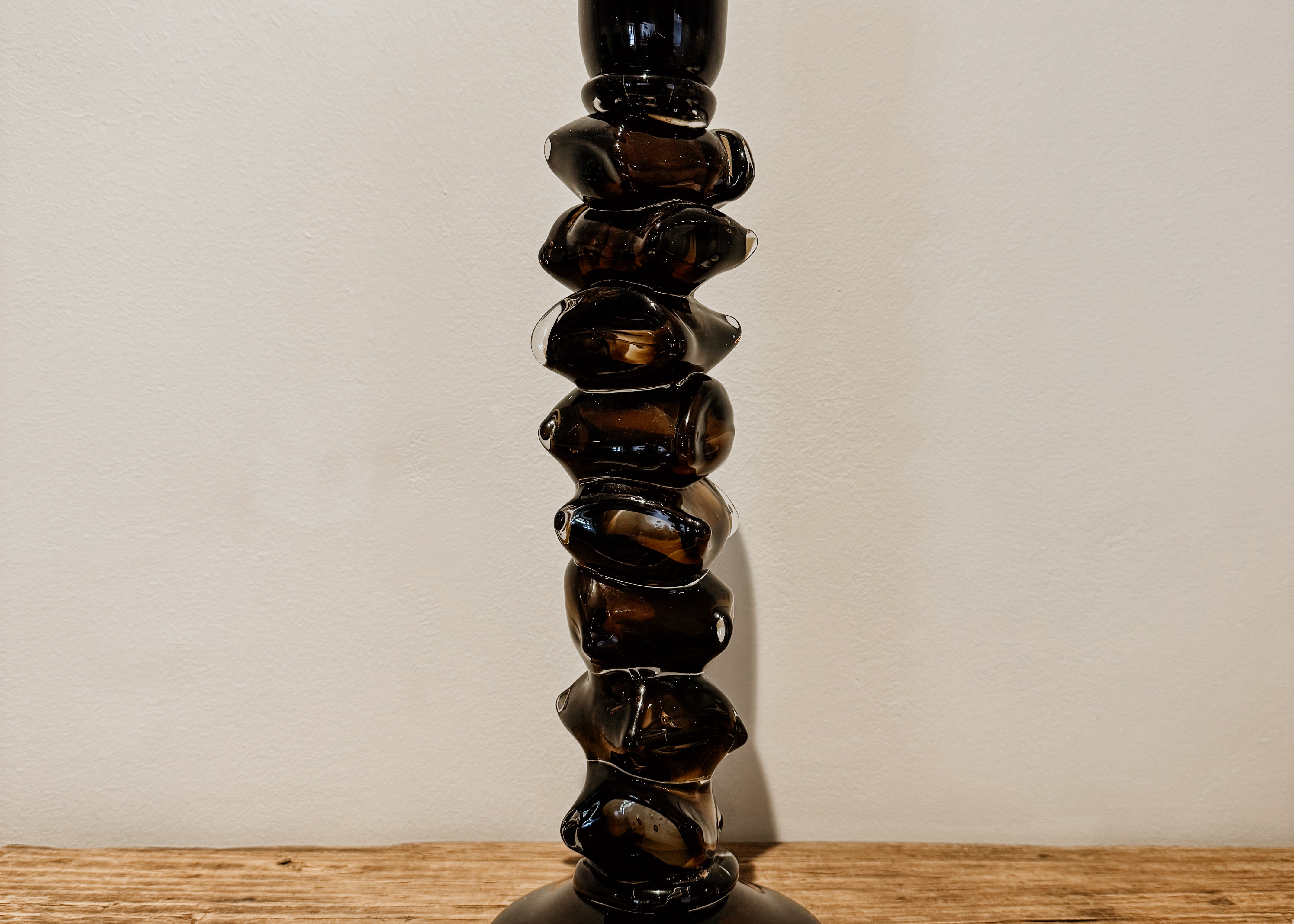 Stone Glass Candle Holder | Brown - Shop Adele Catherine 