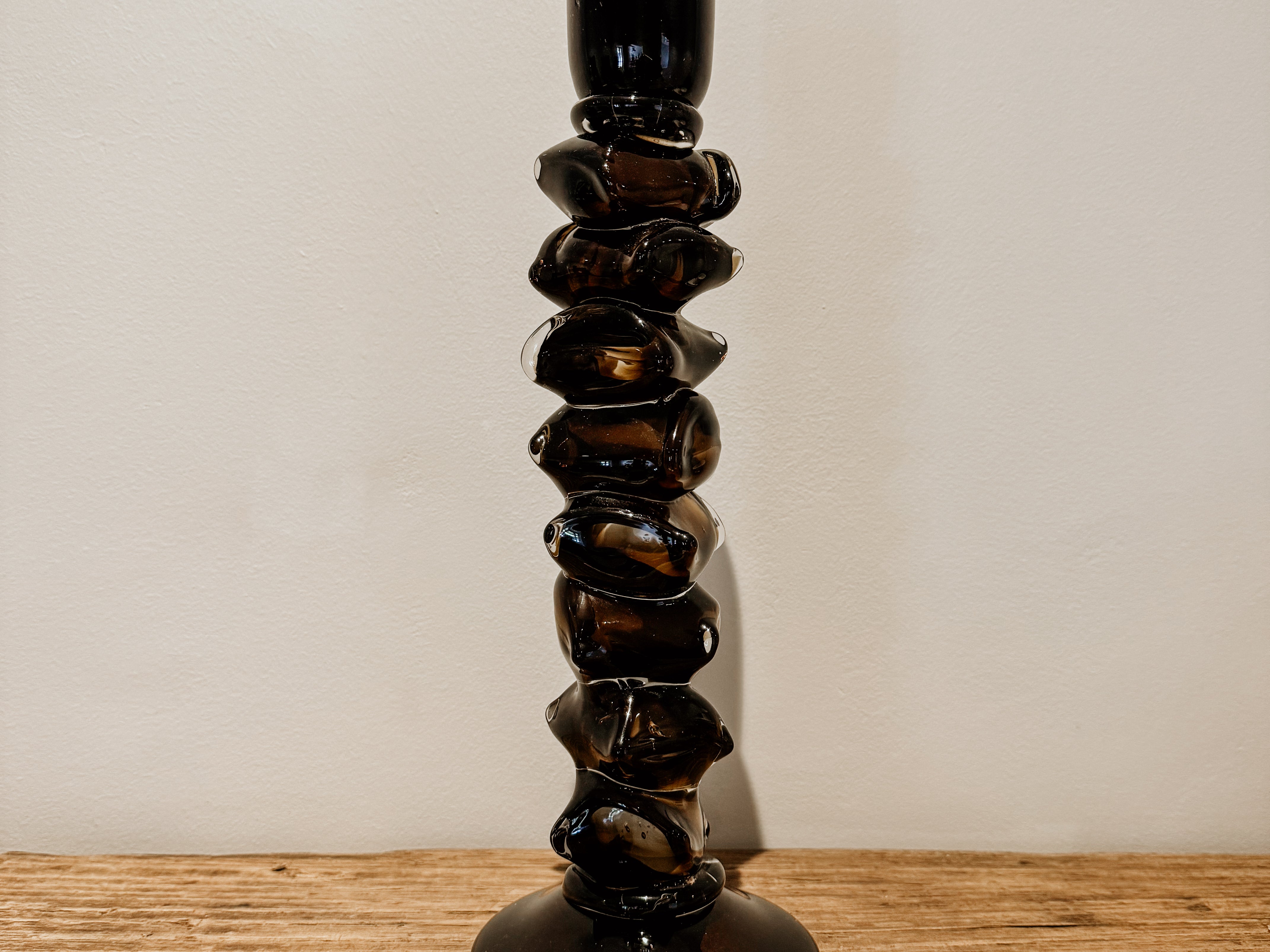 Stone Glass Candle Holder | Brown - Shop Adele Catherine 