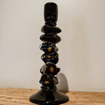 Stone Glass Candle Holder | Brown - Shop Adele Catherine 