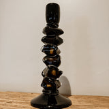 Stone Glass Candle Holder | Brown - Shop Adele Catherine 