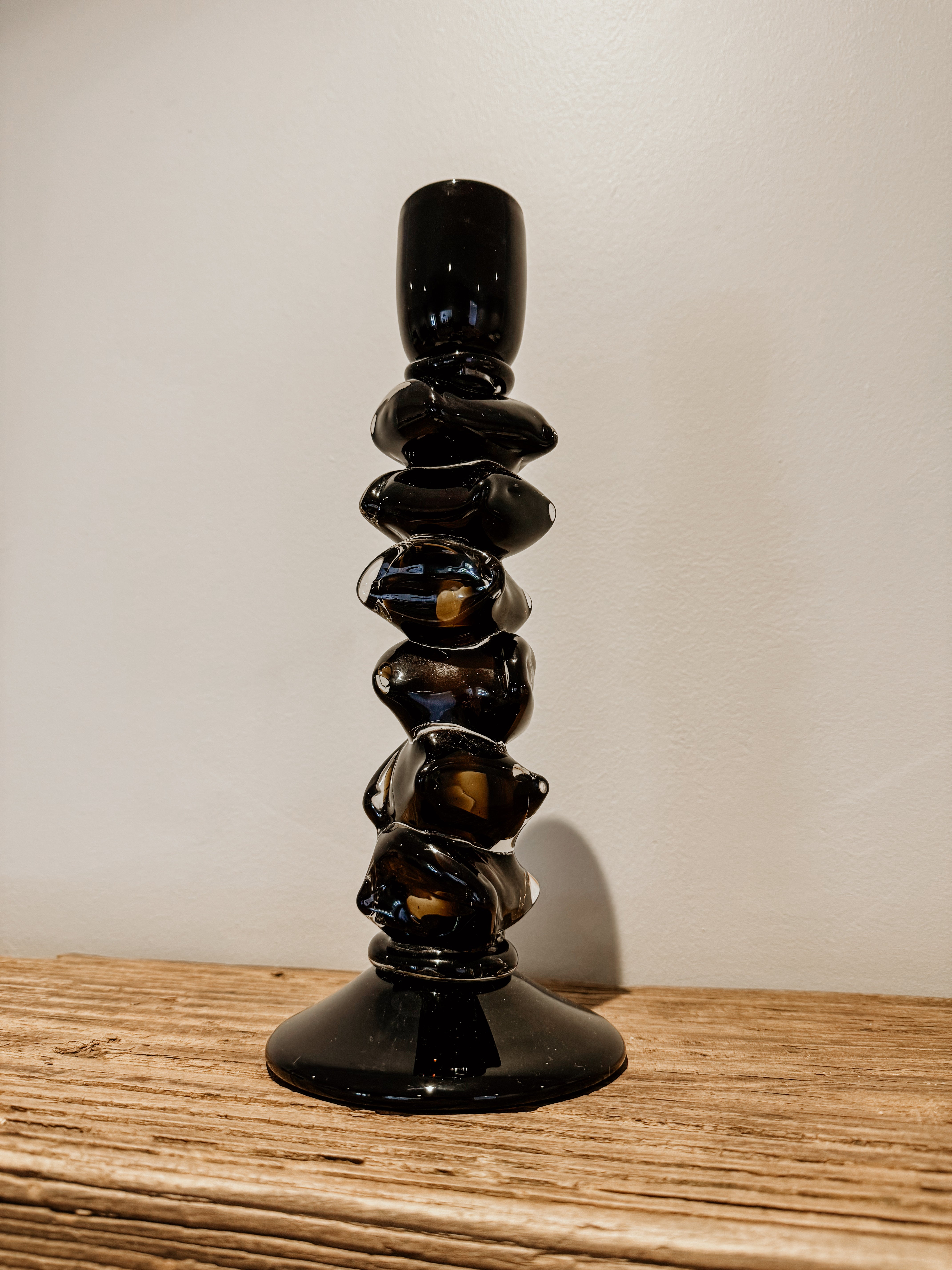 Stone Glass Candle Holder | Brown - Shop Adele Catherine 