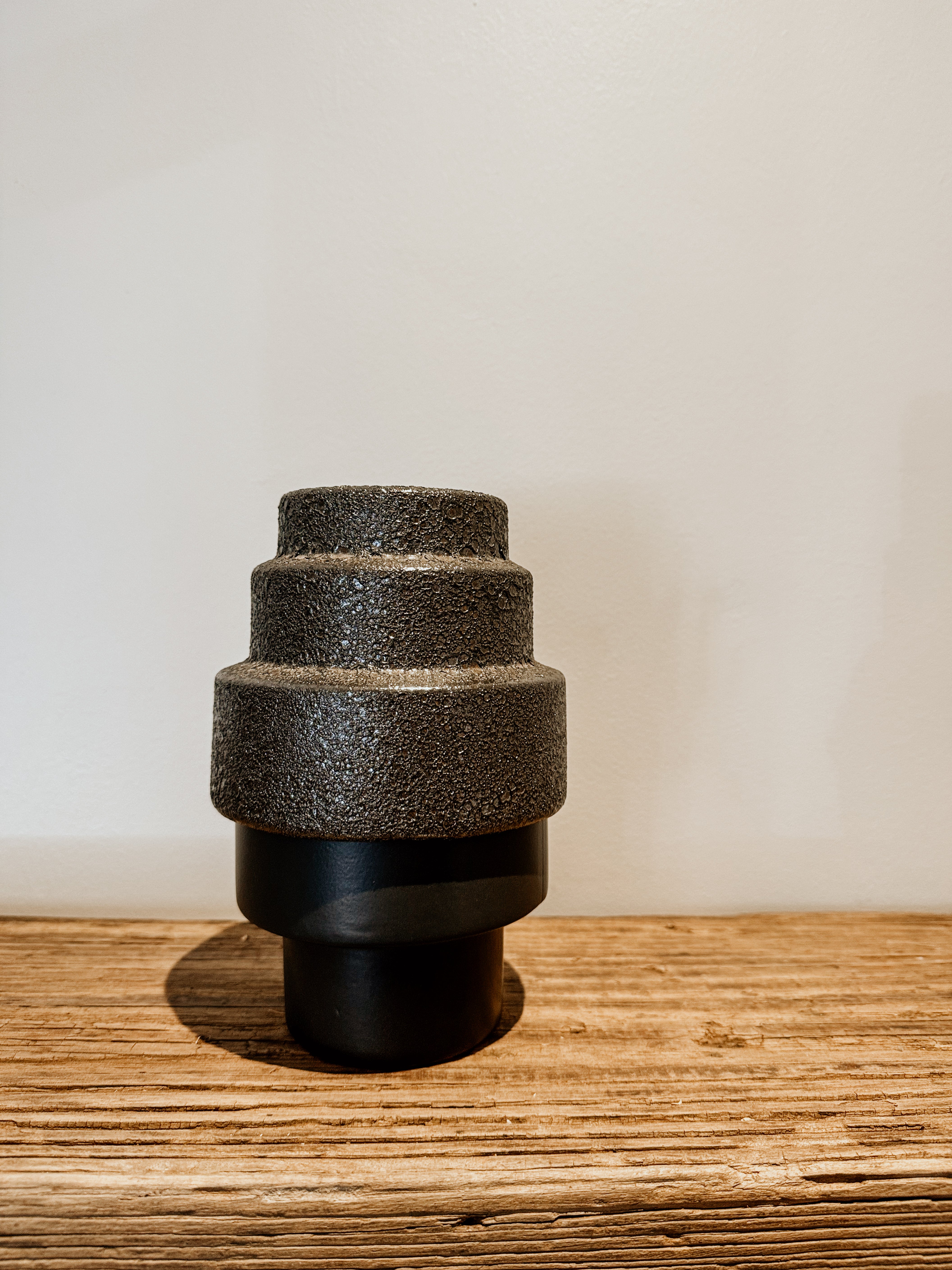 Vase Textured Layers | Black - Shop Adele Catherine 