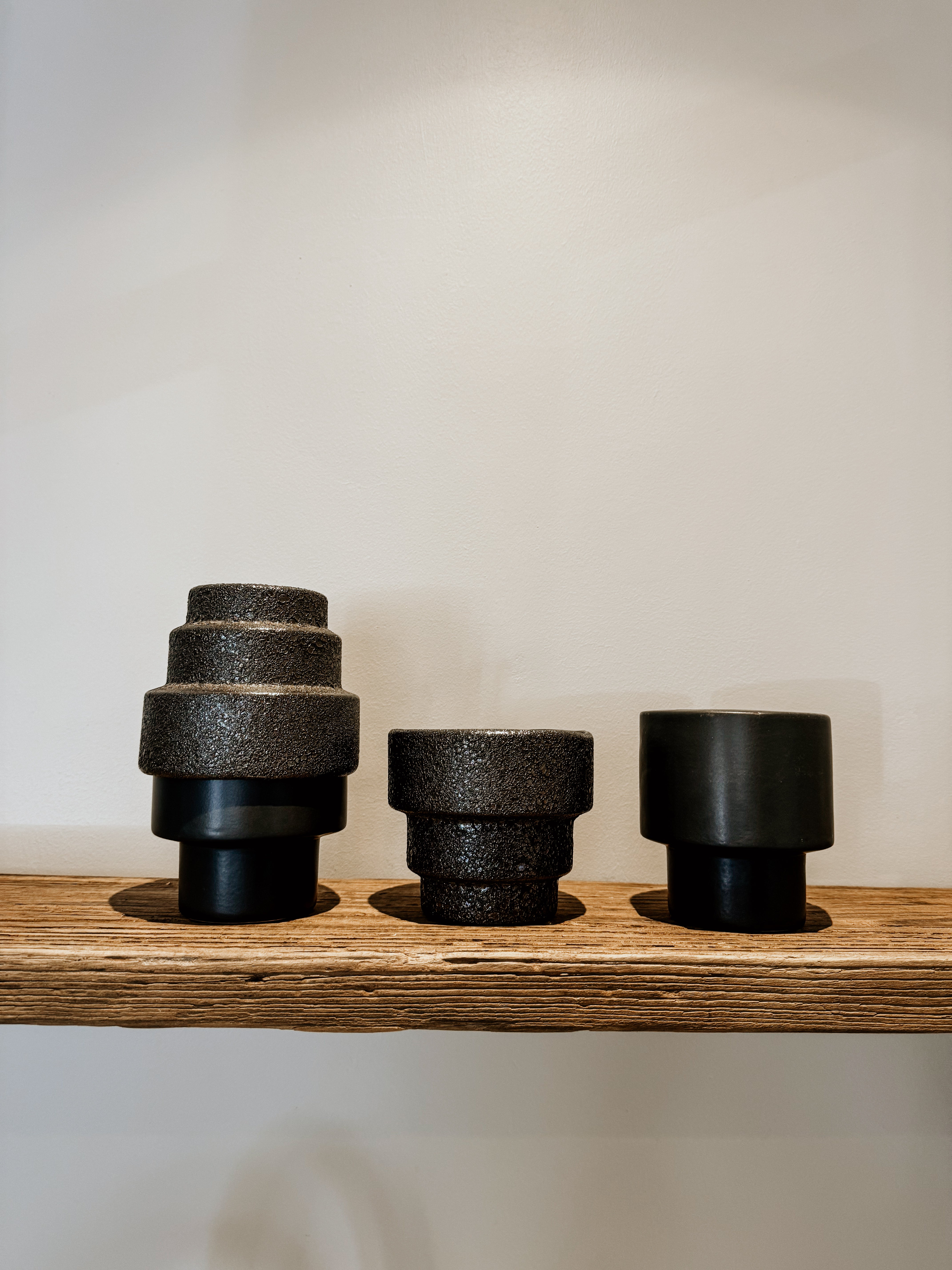Vase Textured Layers | Black - Shop Adele Catherine 