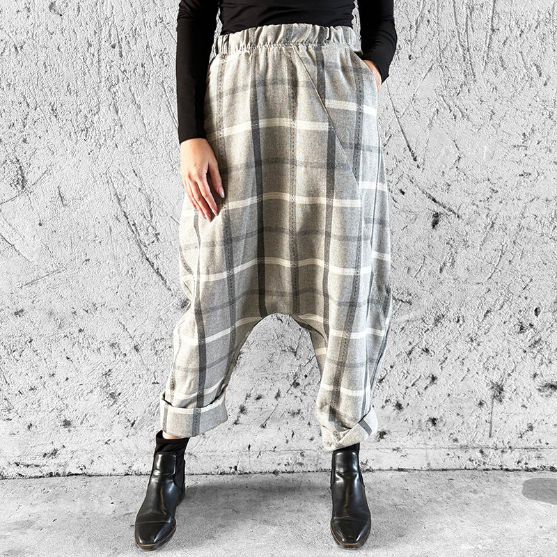 Check Low-Crotch Pants - Shop Adele Catherine 