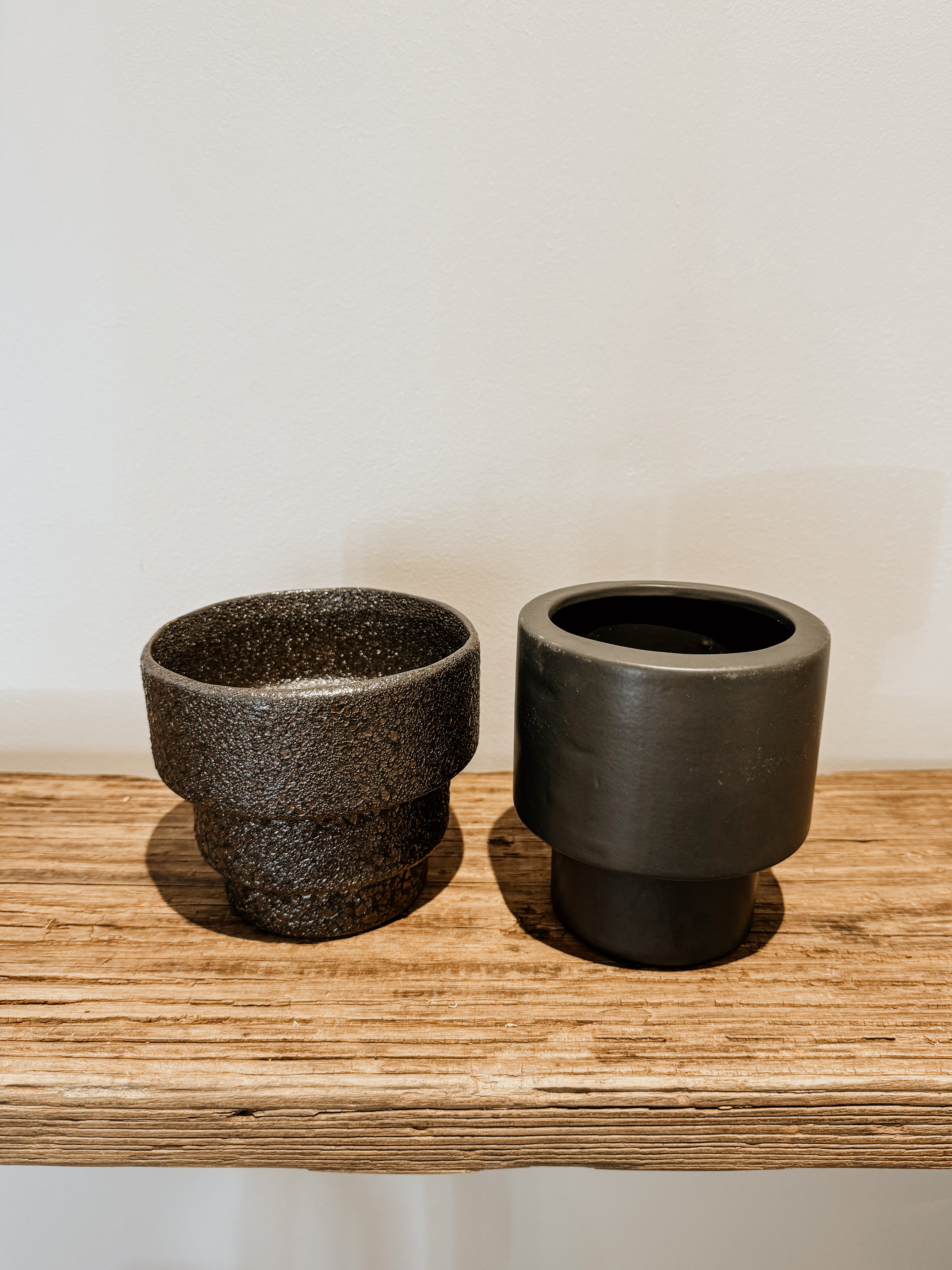 Vase Textured Layers | Black - Shop Adele Catherine 