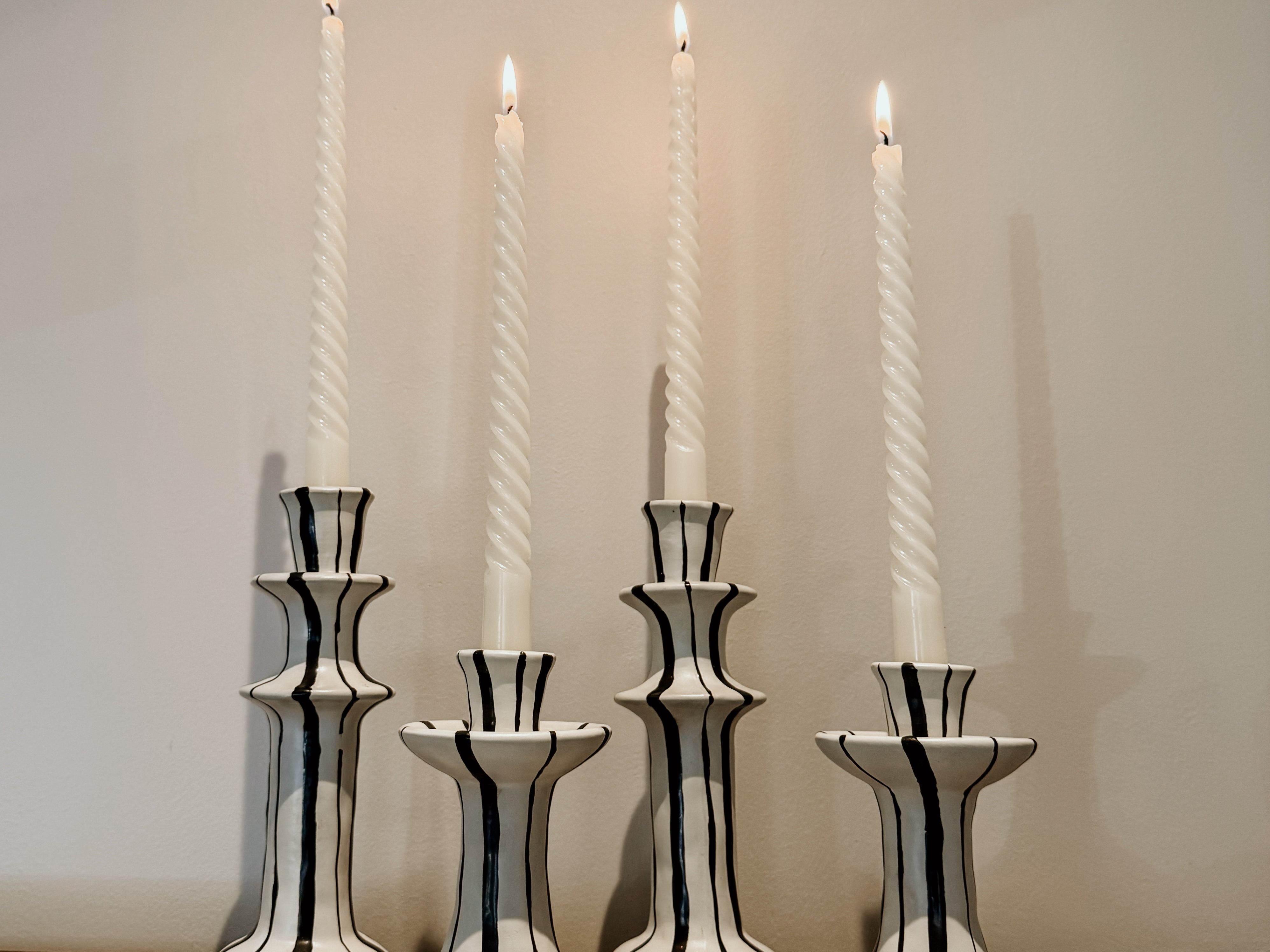 Candle Holder Small | Black & White Glaze - Shop Adele Catherine 