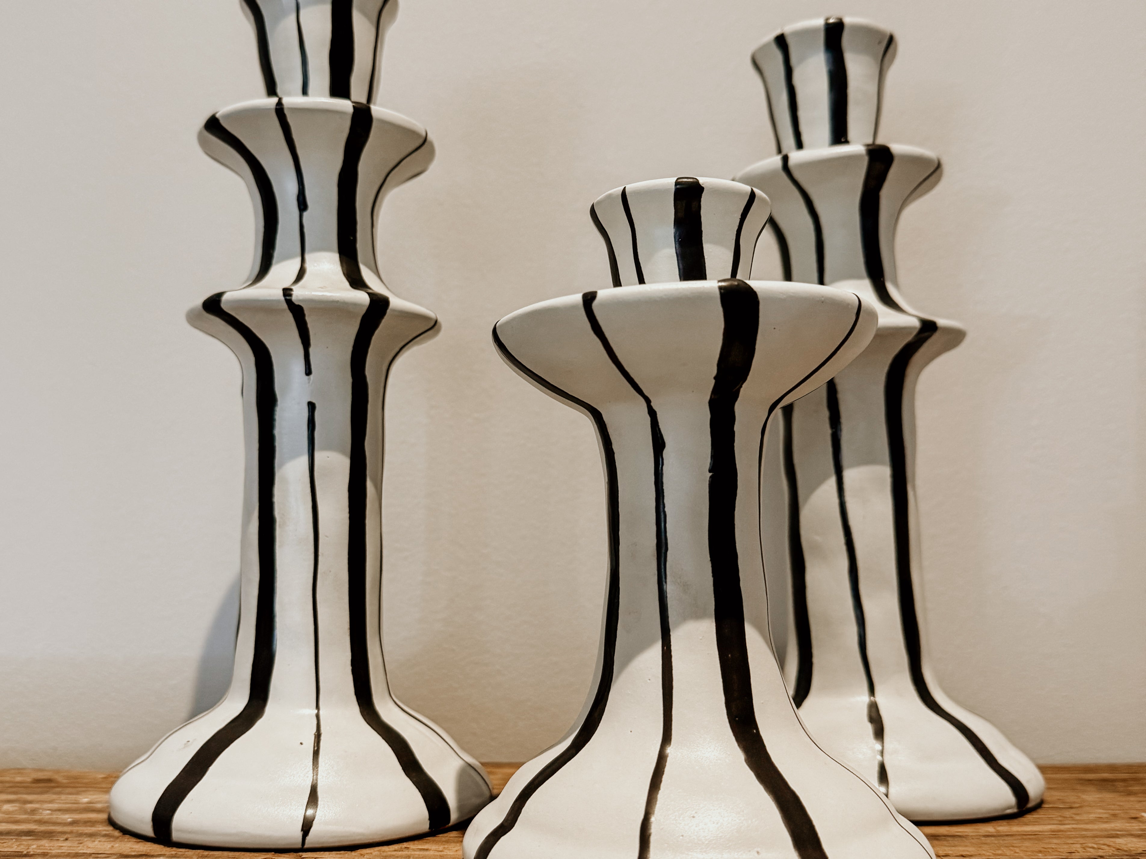 Candle Holder Small | Black & White Glaze - Shop Adele Catherine 