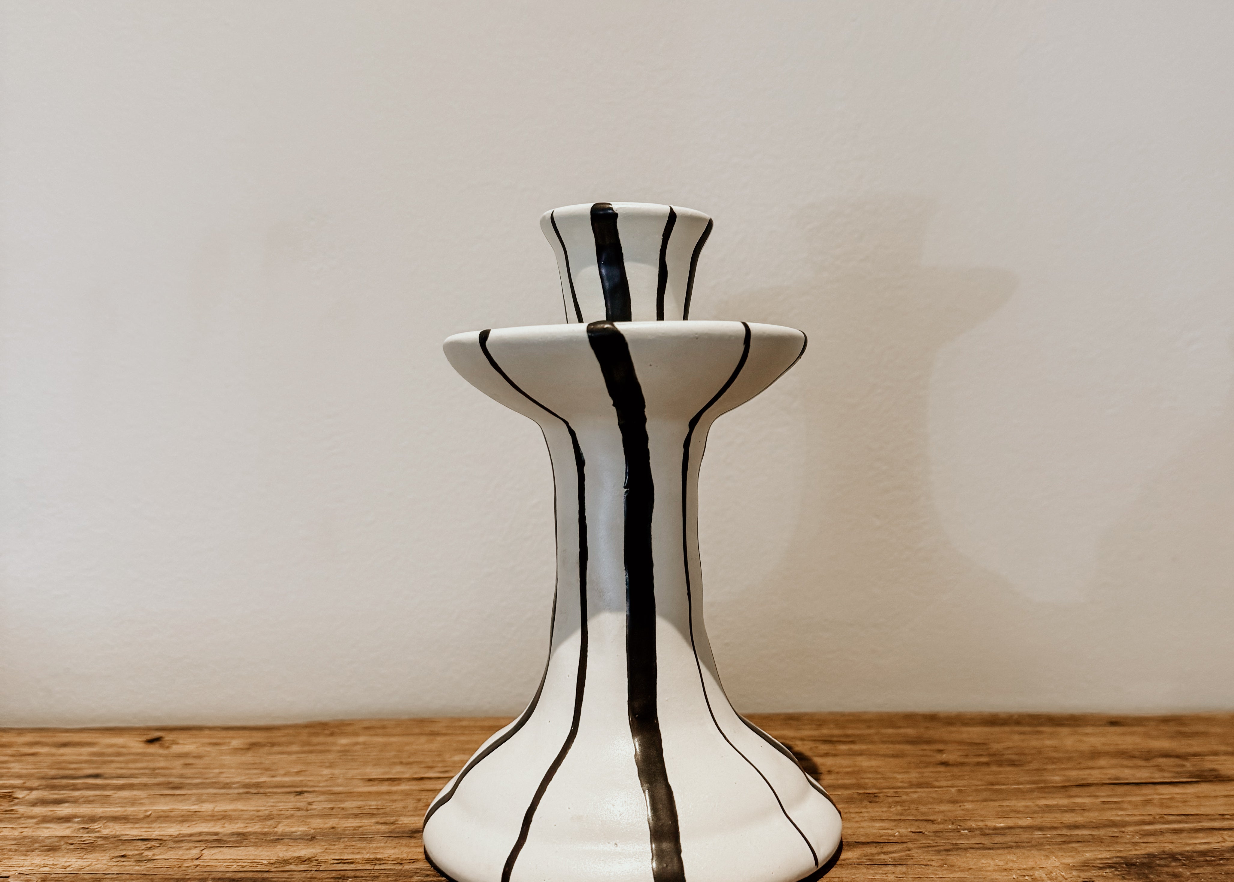 Candle Holder Small | Black & White Glaze - Shop Adele Catherine 