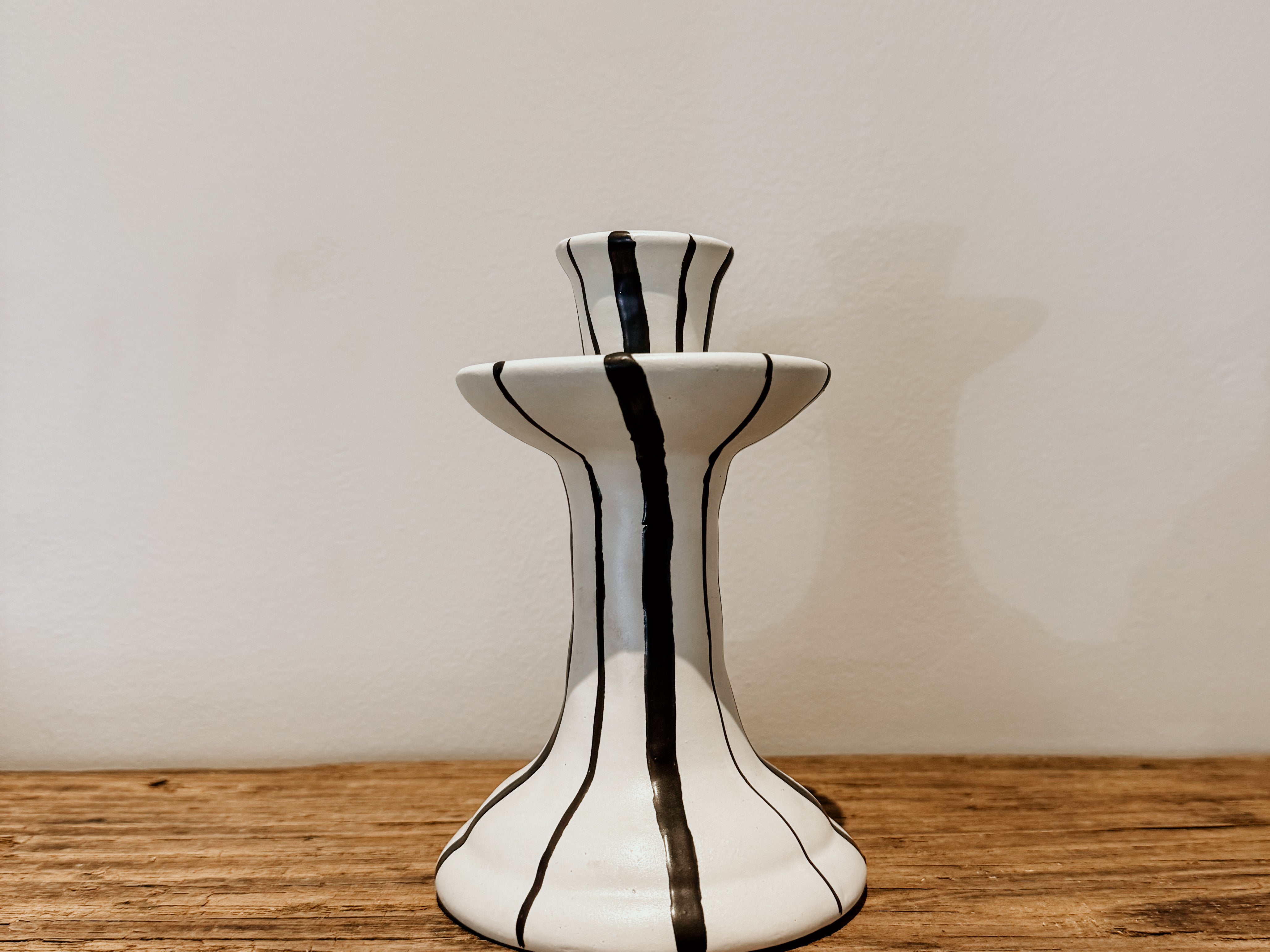 Candle Holder Small | Black & White Glaze - Shop Adele Catherine 