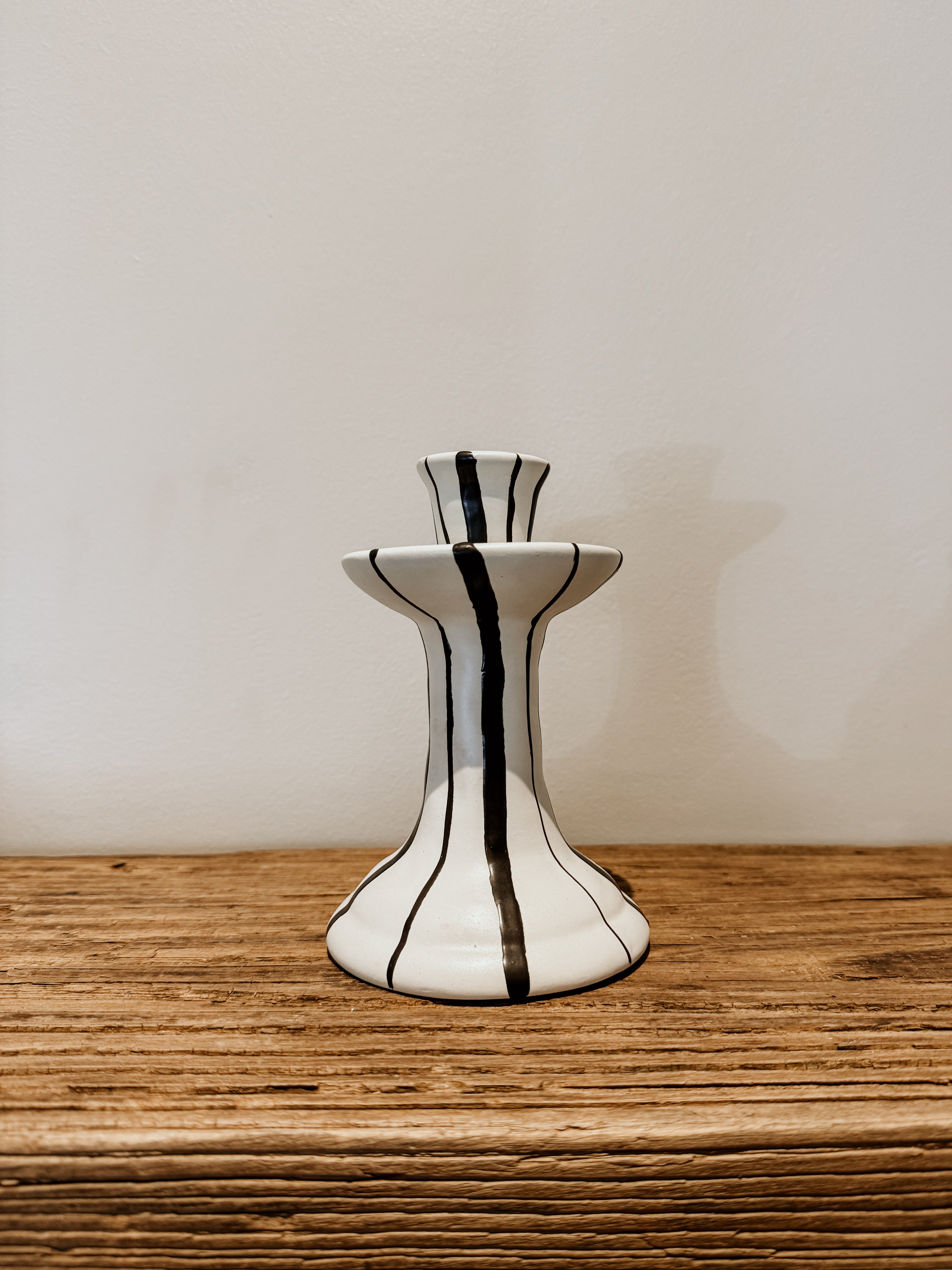Candle Holder Small | Black & White Glaze - Shop Adele Catherine 