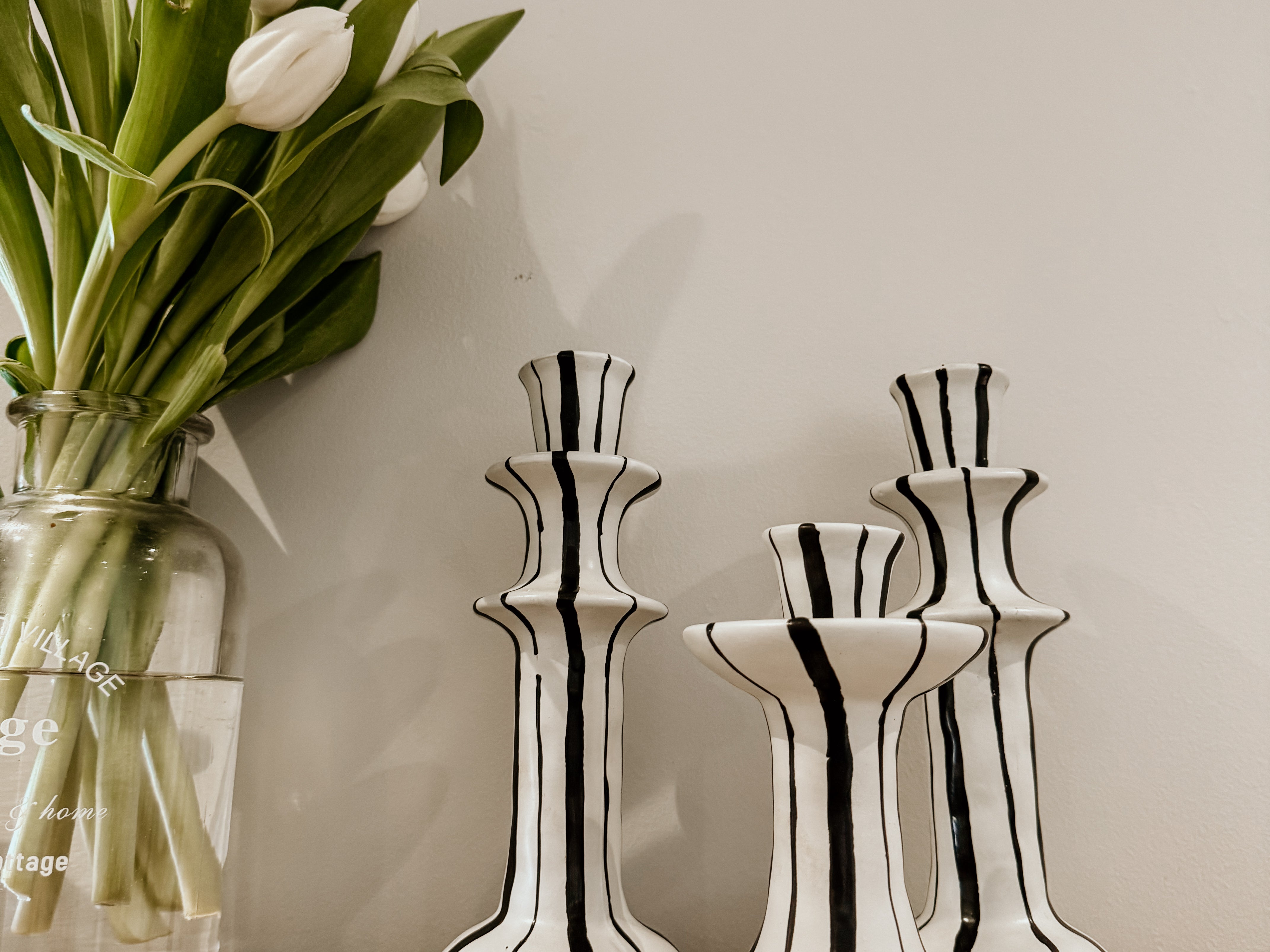 Candle Holder Small | Black & White Glaze - Shop Adele Catherine 