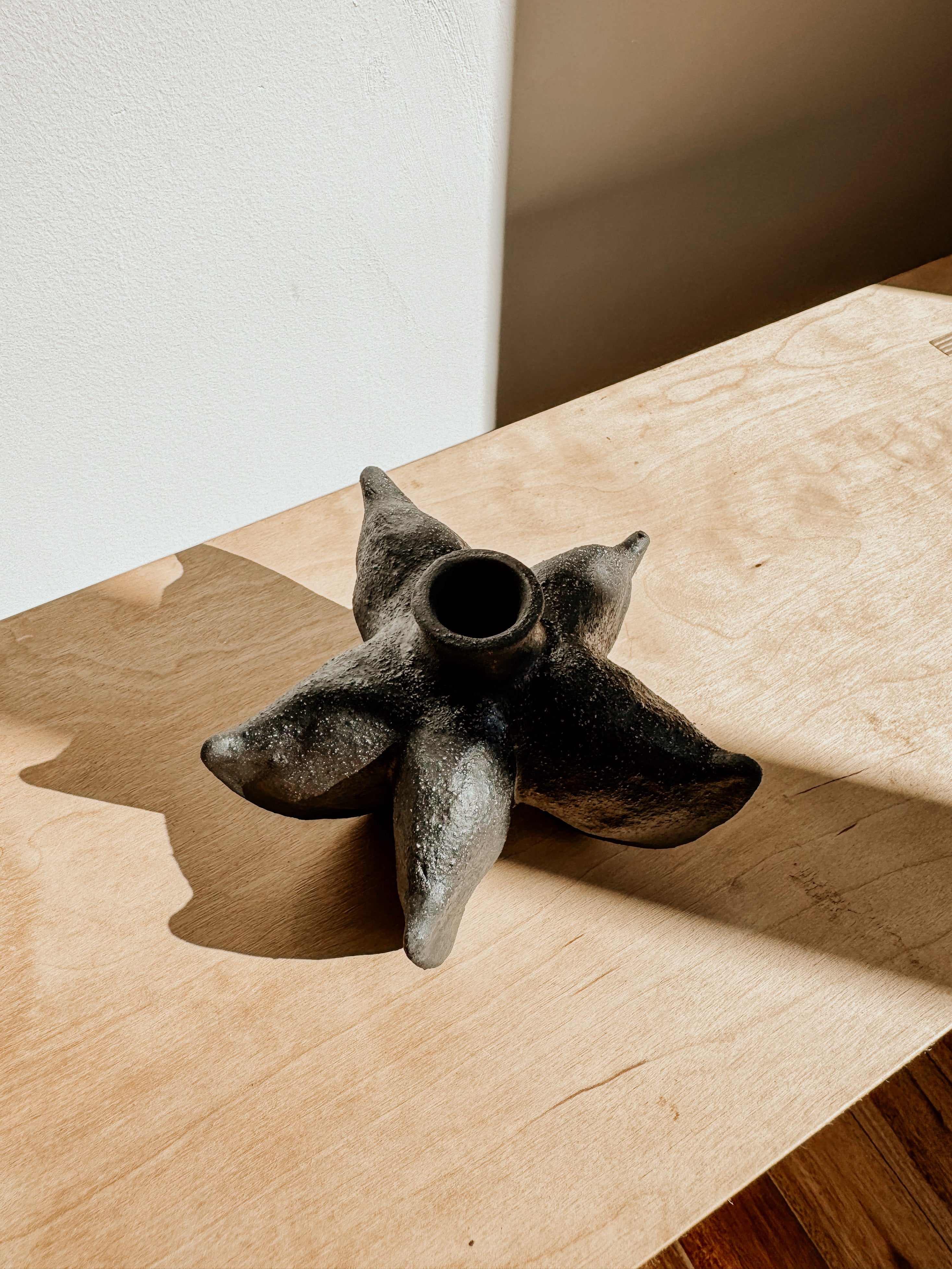 Black Anise Vessel by Delphine, a stylish ceramic container with a smooth finish, perfect for decorative or functional use.