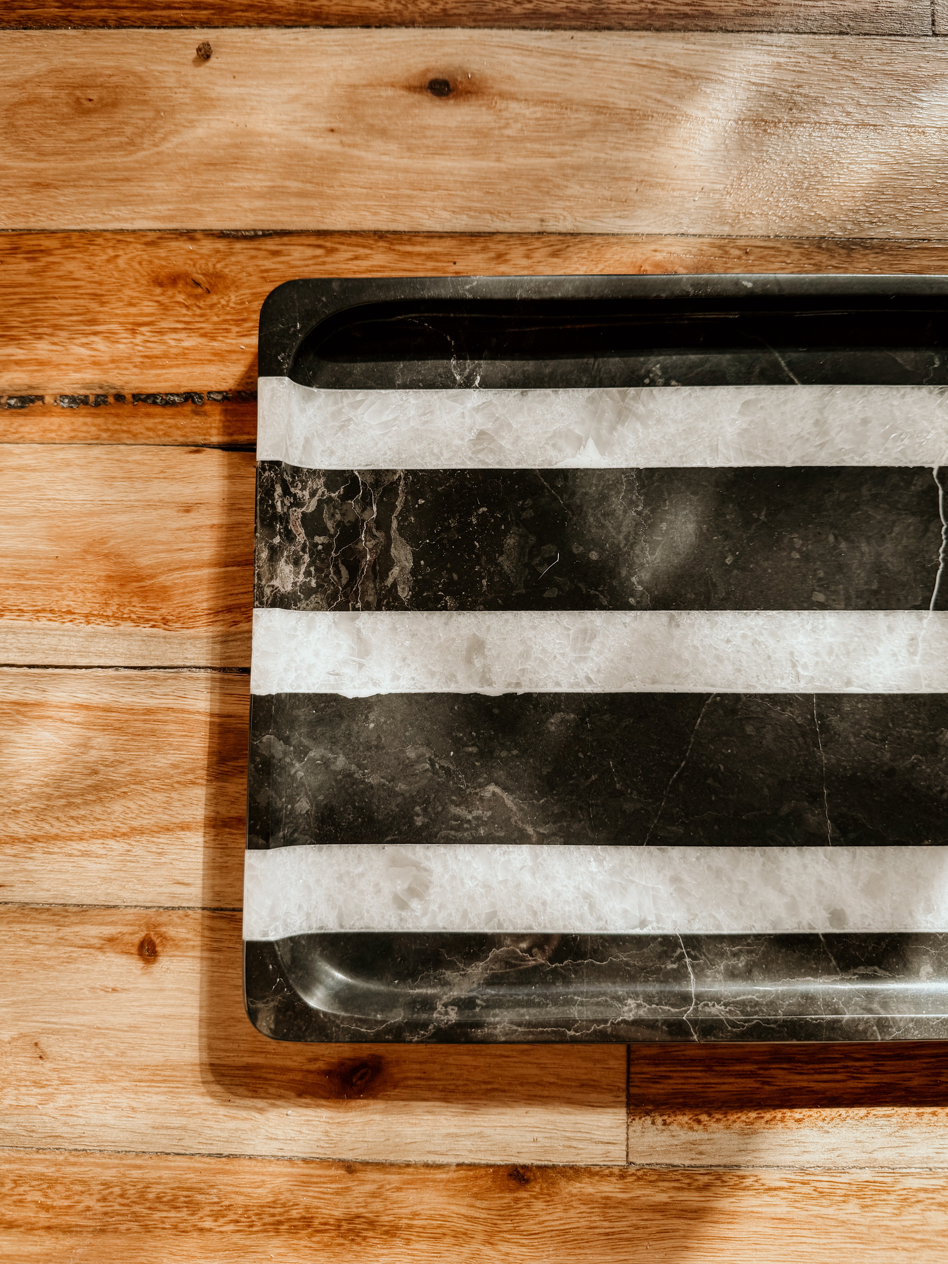 Marble Tray Stripe | Black & White - Shop Adele Catherine 