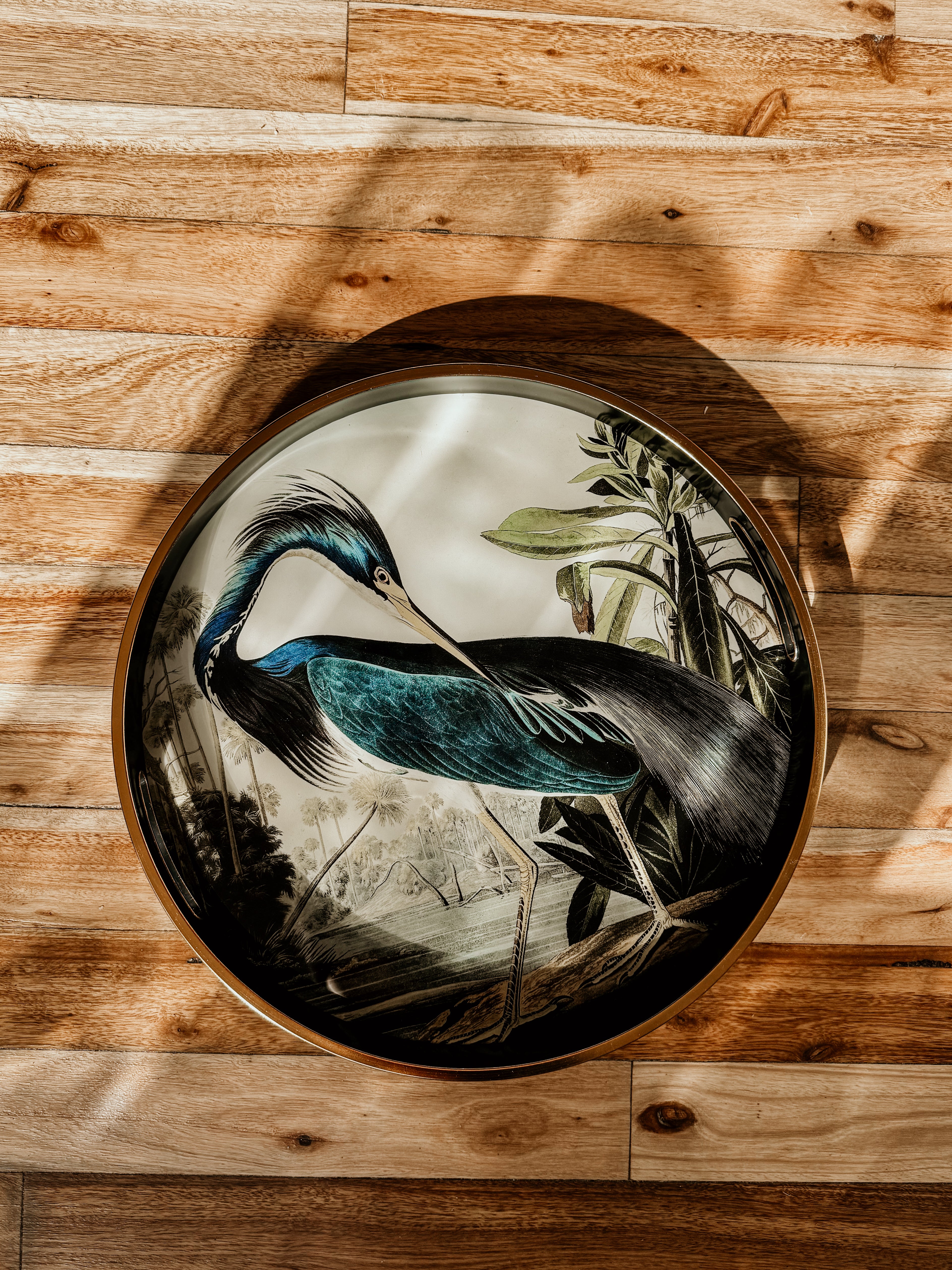 Glass Tray Heron Round - Shop Adele Catherine 