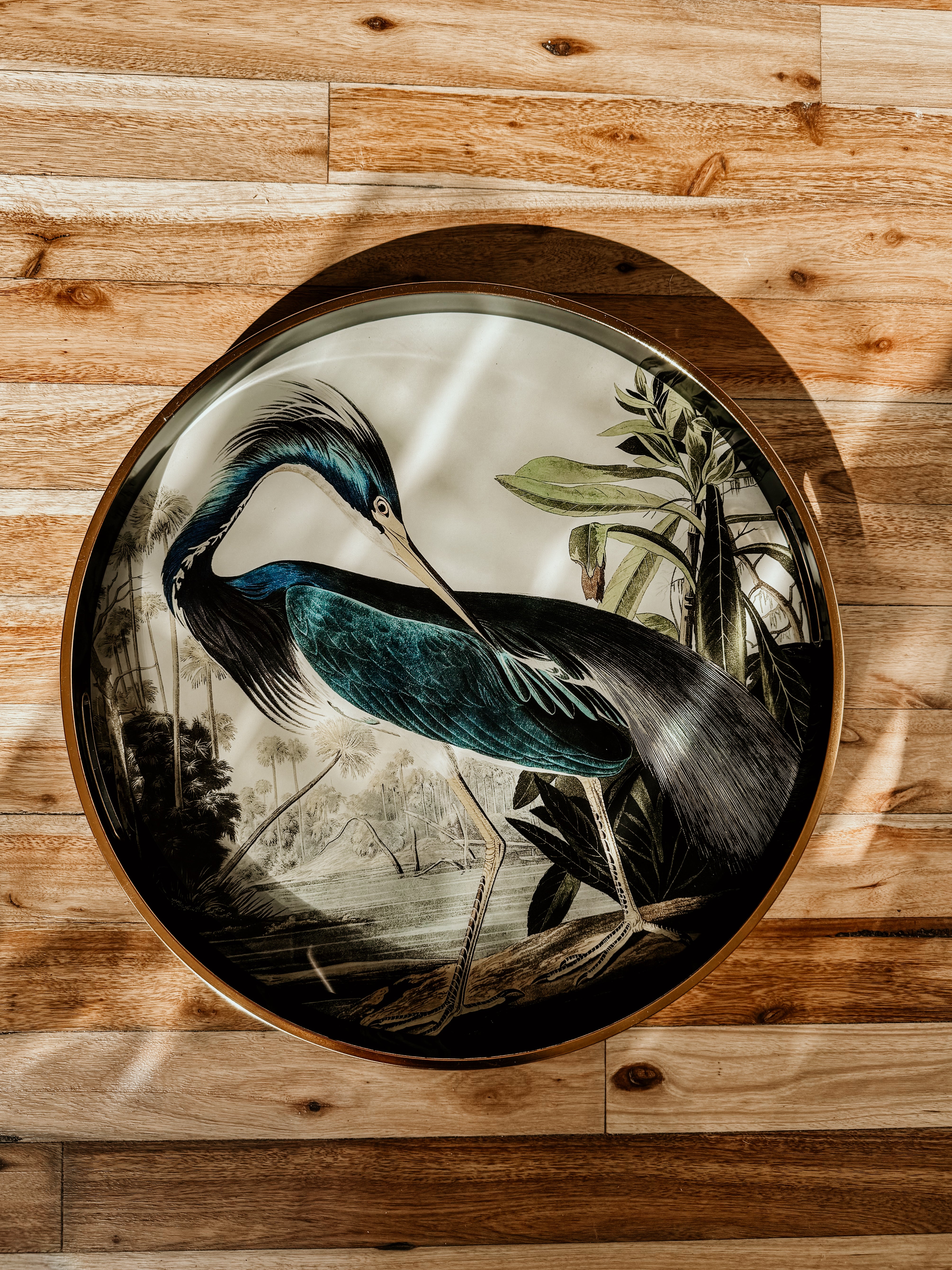 Glass Tray Heron Round - Shop Adele Catherine 