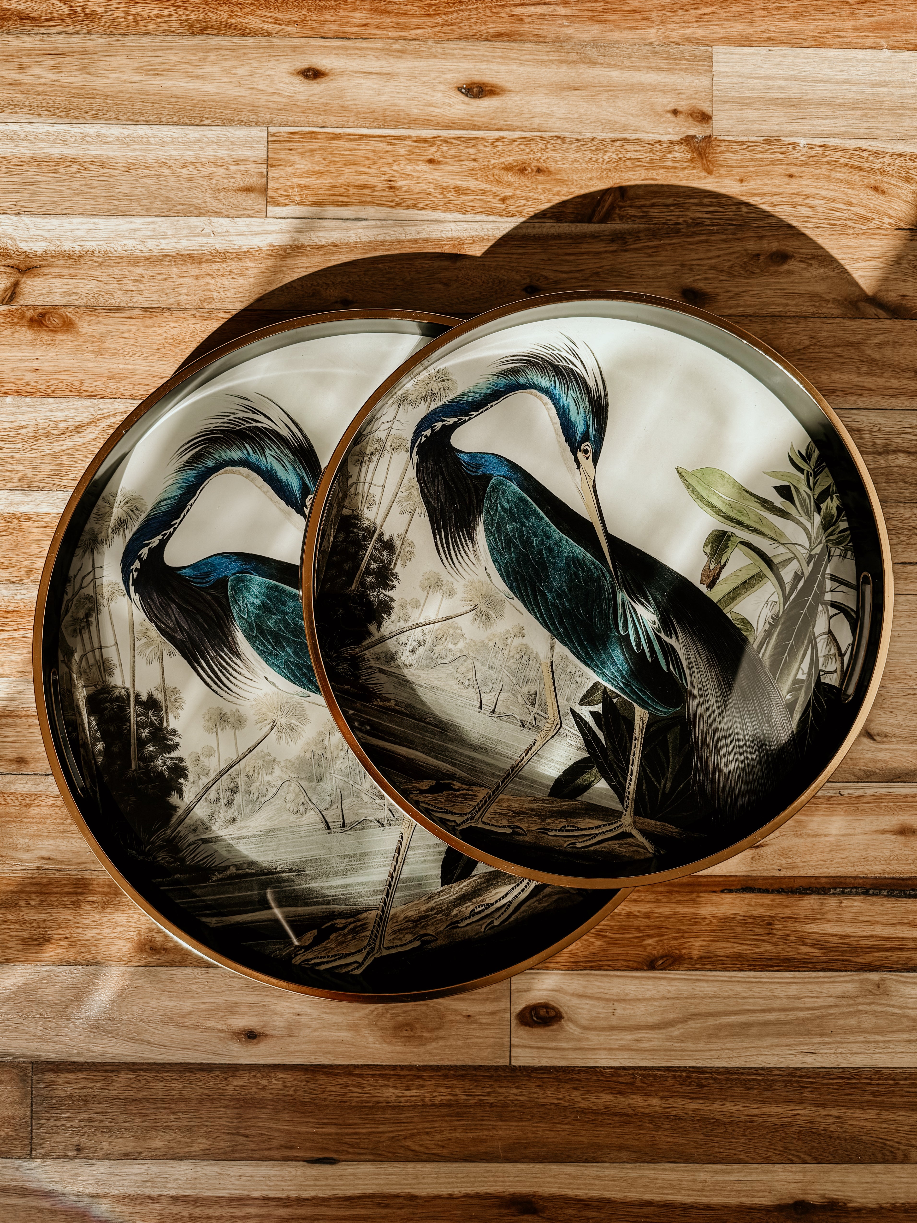 Glass Tray Heron Round - Shop Adele Catherine 
