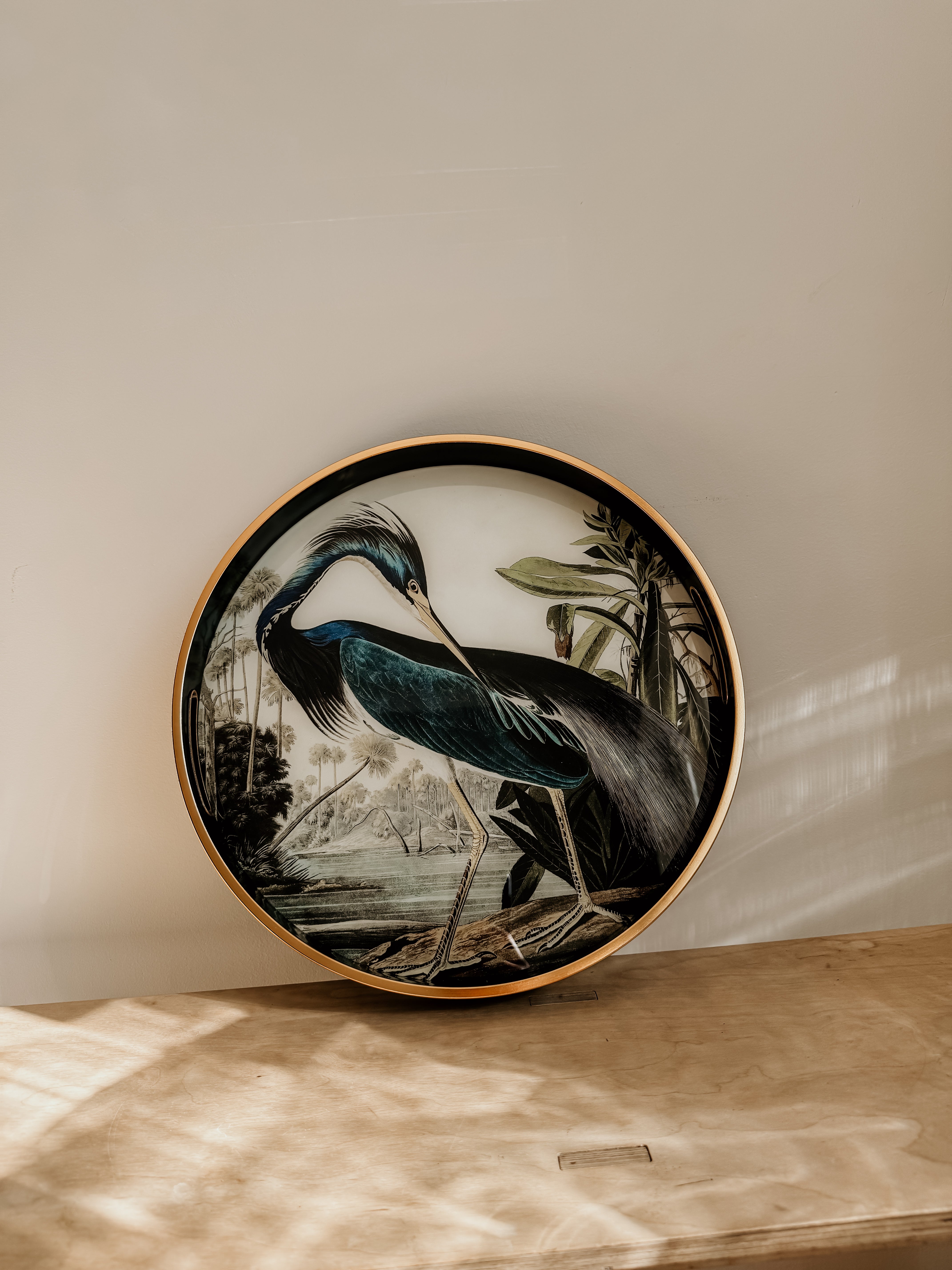 Glass Tray Heron Round - Shop Adele Catherine 