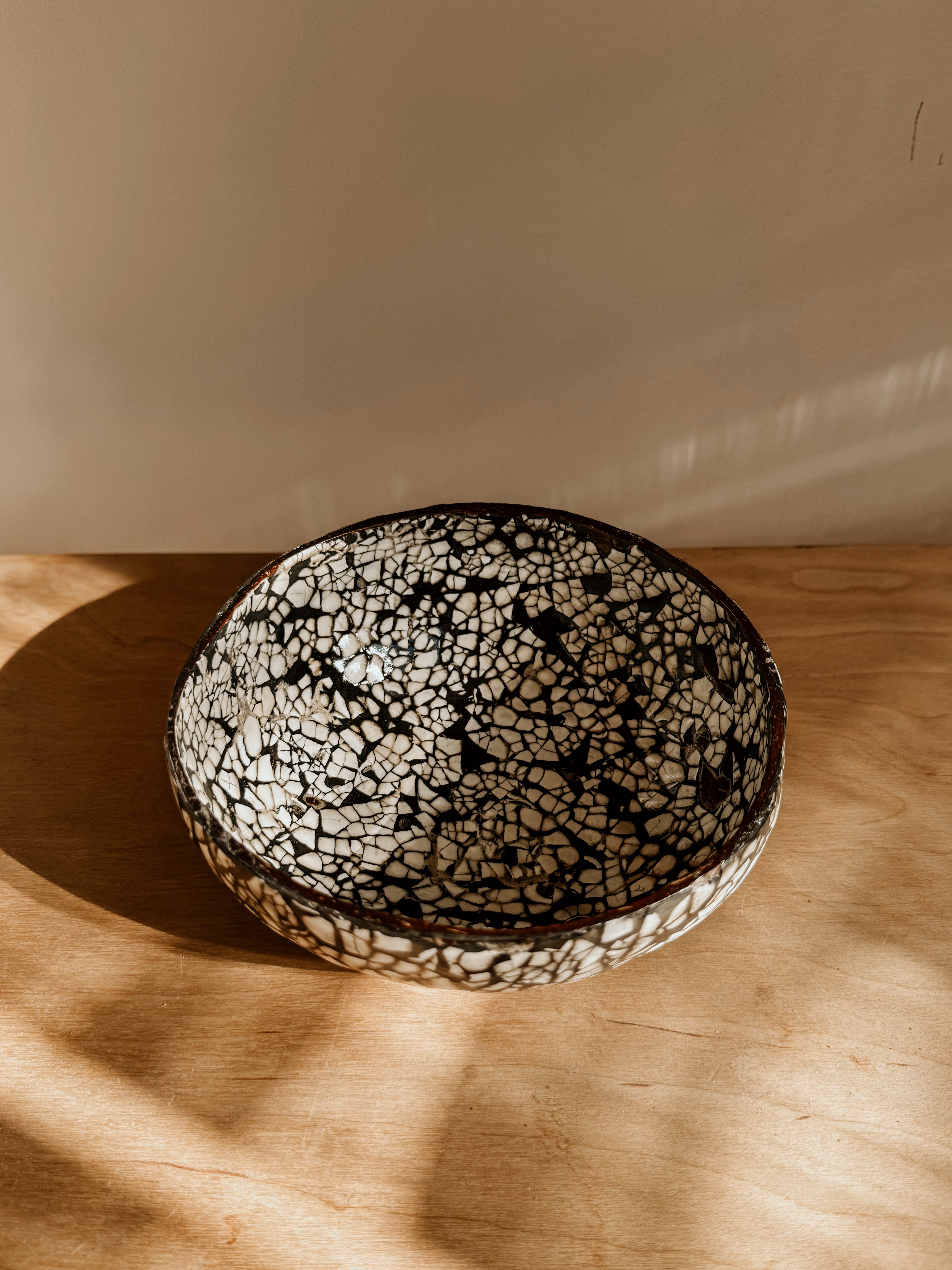 Mop Coconut Bowl | White with Black - Shop Adele Catherine 