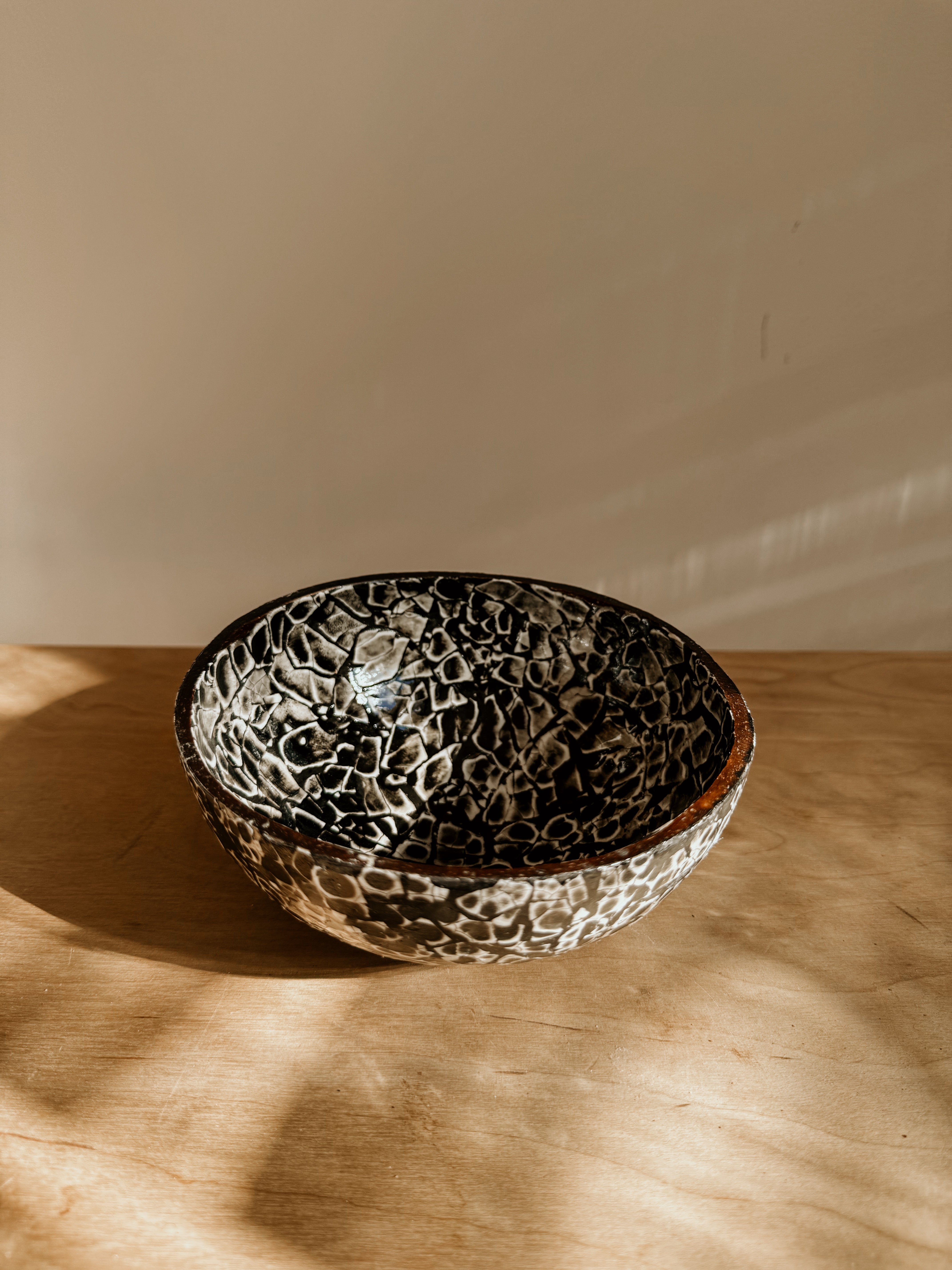 Mop Coconut Bowl | Black with White - Shop Adele Catherine 