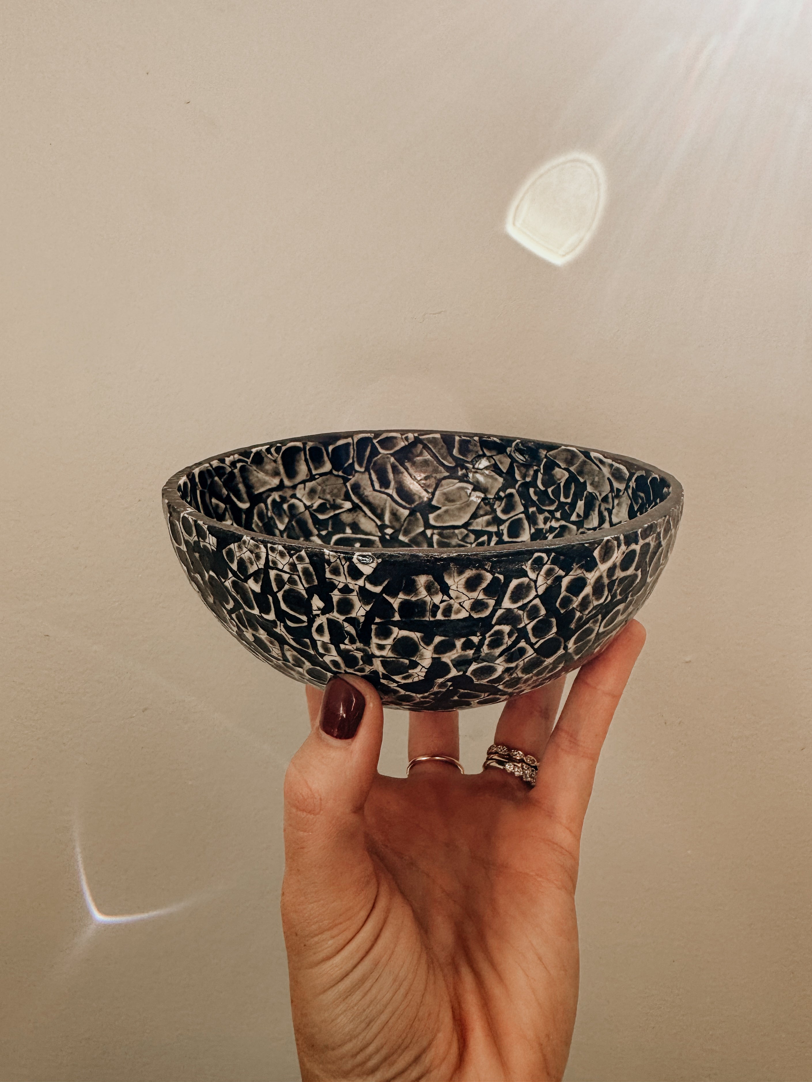 Mop Coconut Bowl | Black with White - Shop Adele Catherine 