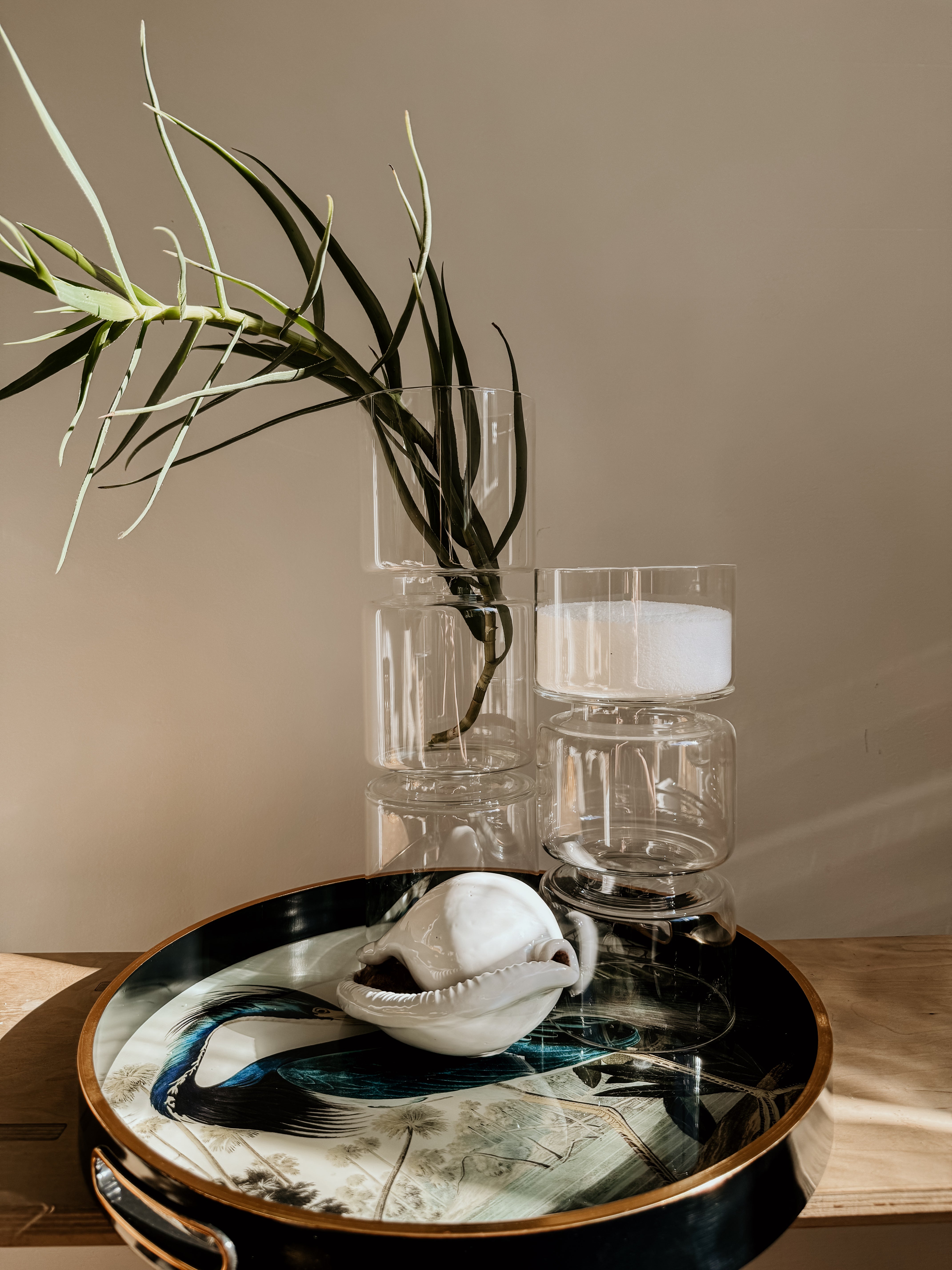 Glass Tray Heron Round - Shop Adele Catherine 